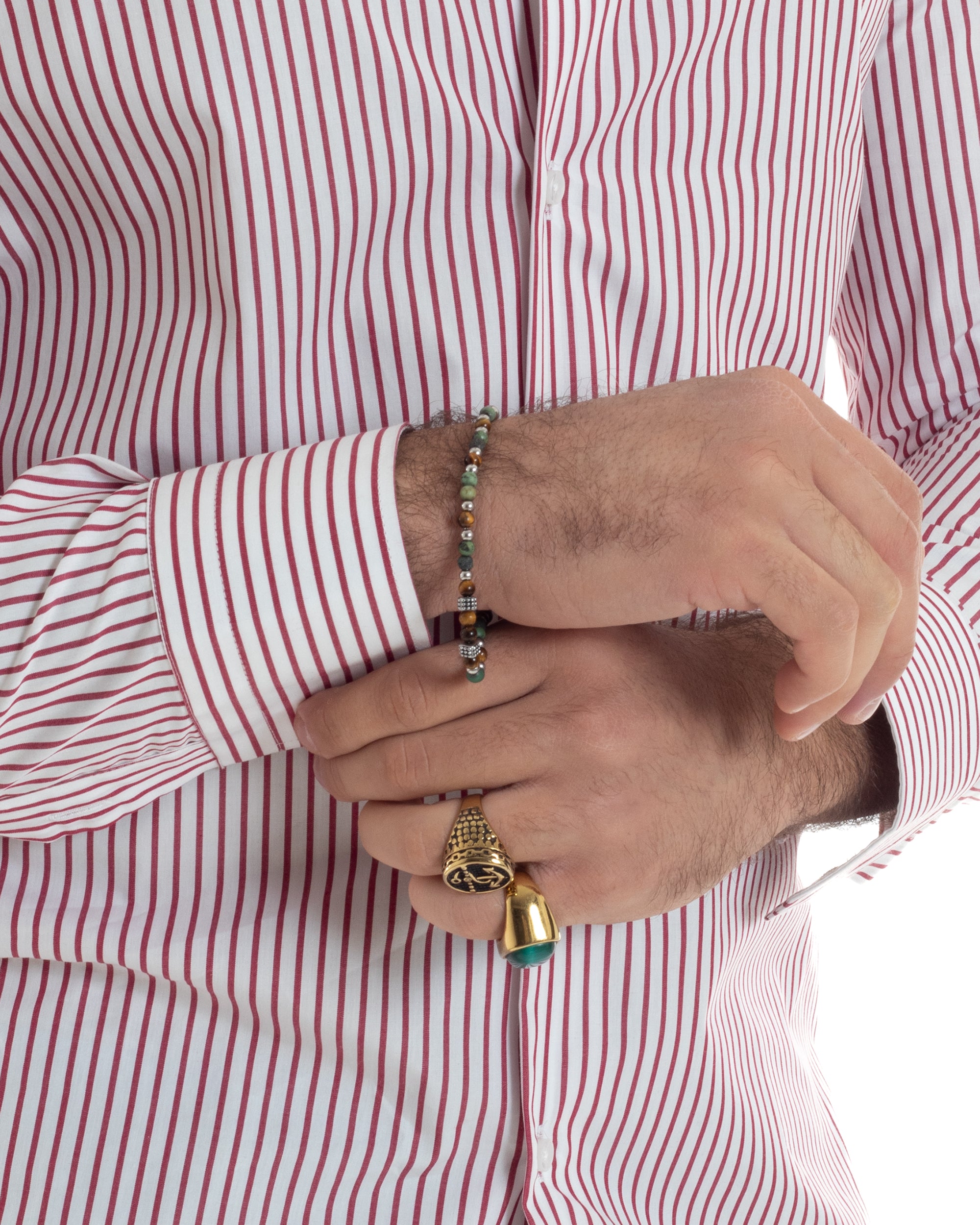 Camicia Uomo Cotone Slim Fit Casual Colletto Semi-Francese Basic Rigata Bicolore Righe Bastoncino Sottile Bianco Rosso GIOSAL-C2913A