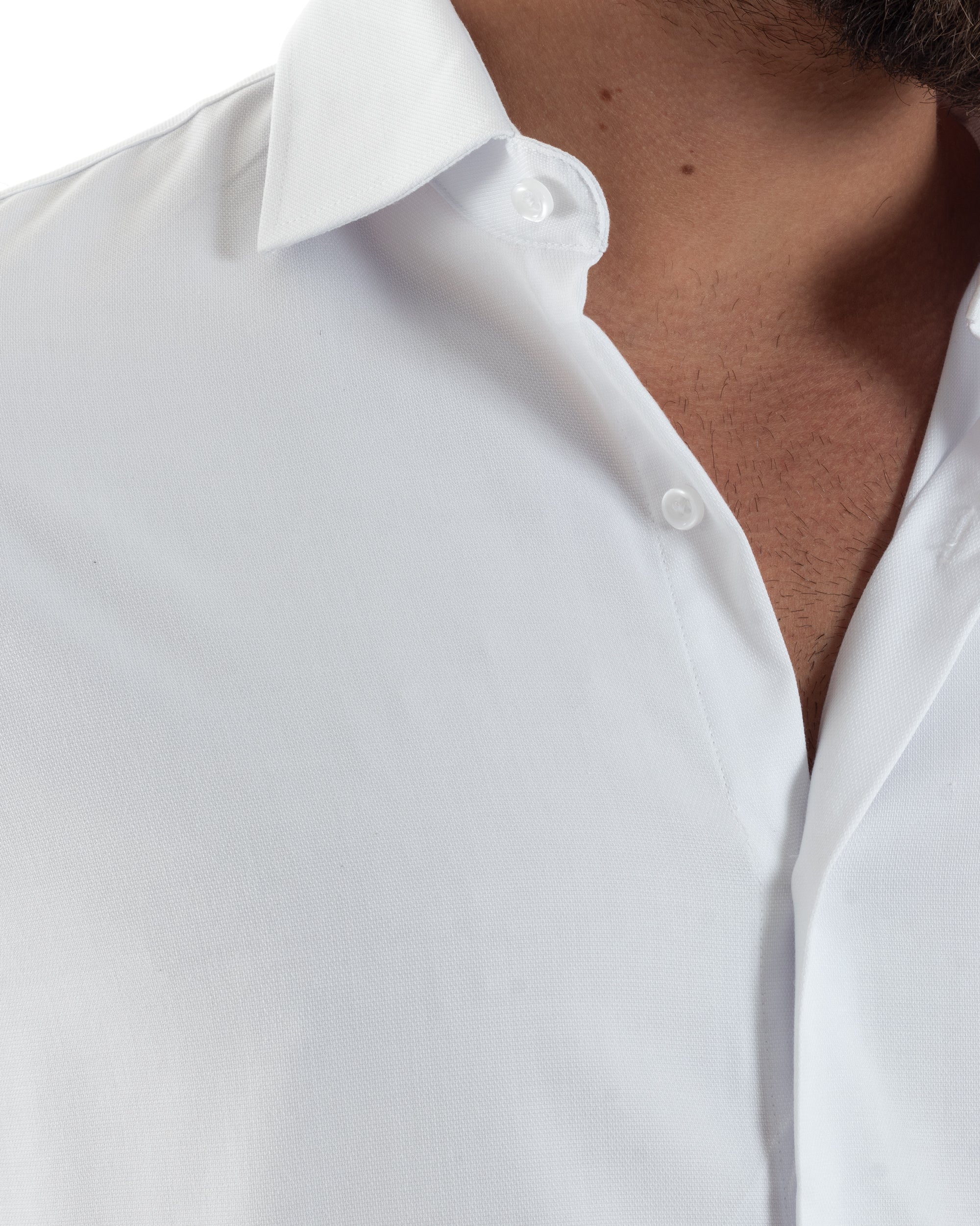 Camicia Uomo Antimacchia Con Colletto Regular Fit Sartoriale Morbida Quick Clean Cotone E Bamboo Bianco GIOSAL-C2928A