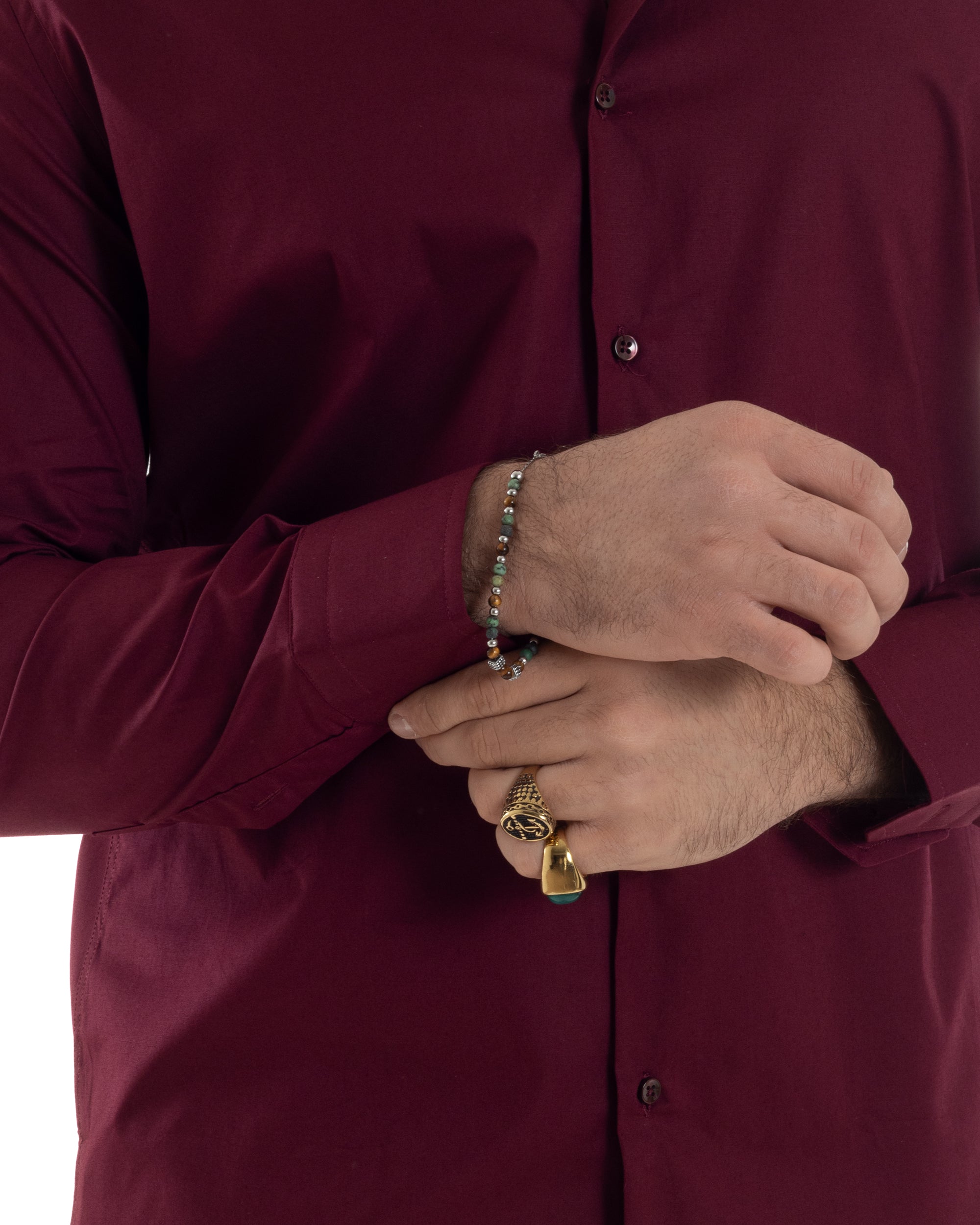 Camicia Uomo Con Colletto Francese Cotone Basic Sartoriale Slim Fit Tinta Unita Bordeaux GIOSAL-C2945A