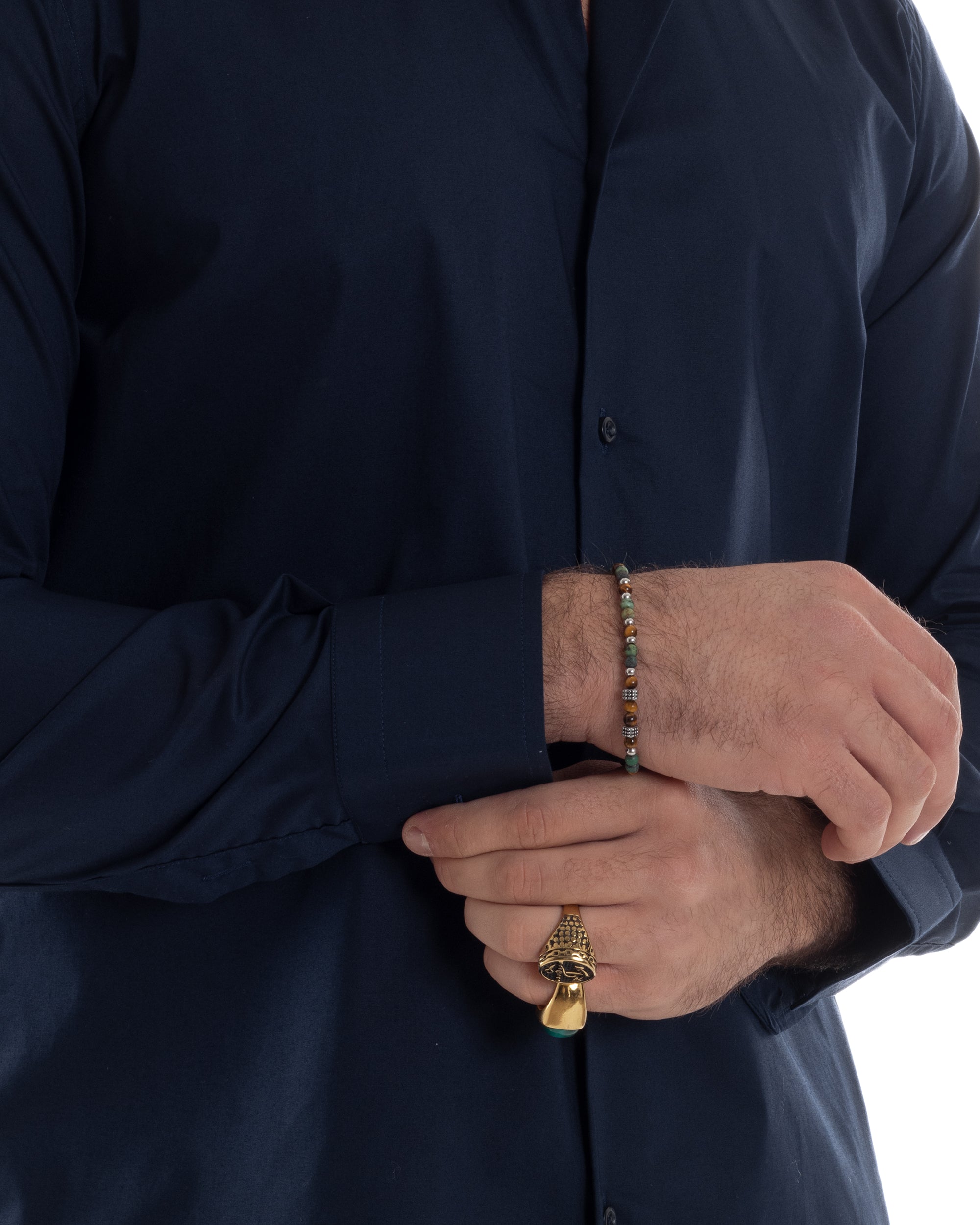 Camicia Uomo Con Colletto Francese Cotone Basic Sartoriale Slim Fit Tinta Unita Blu GIOSAL-C2948A