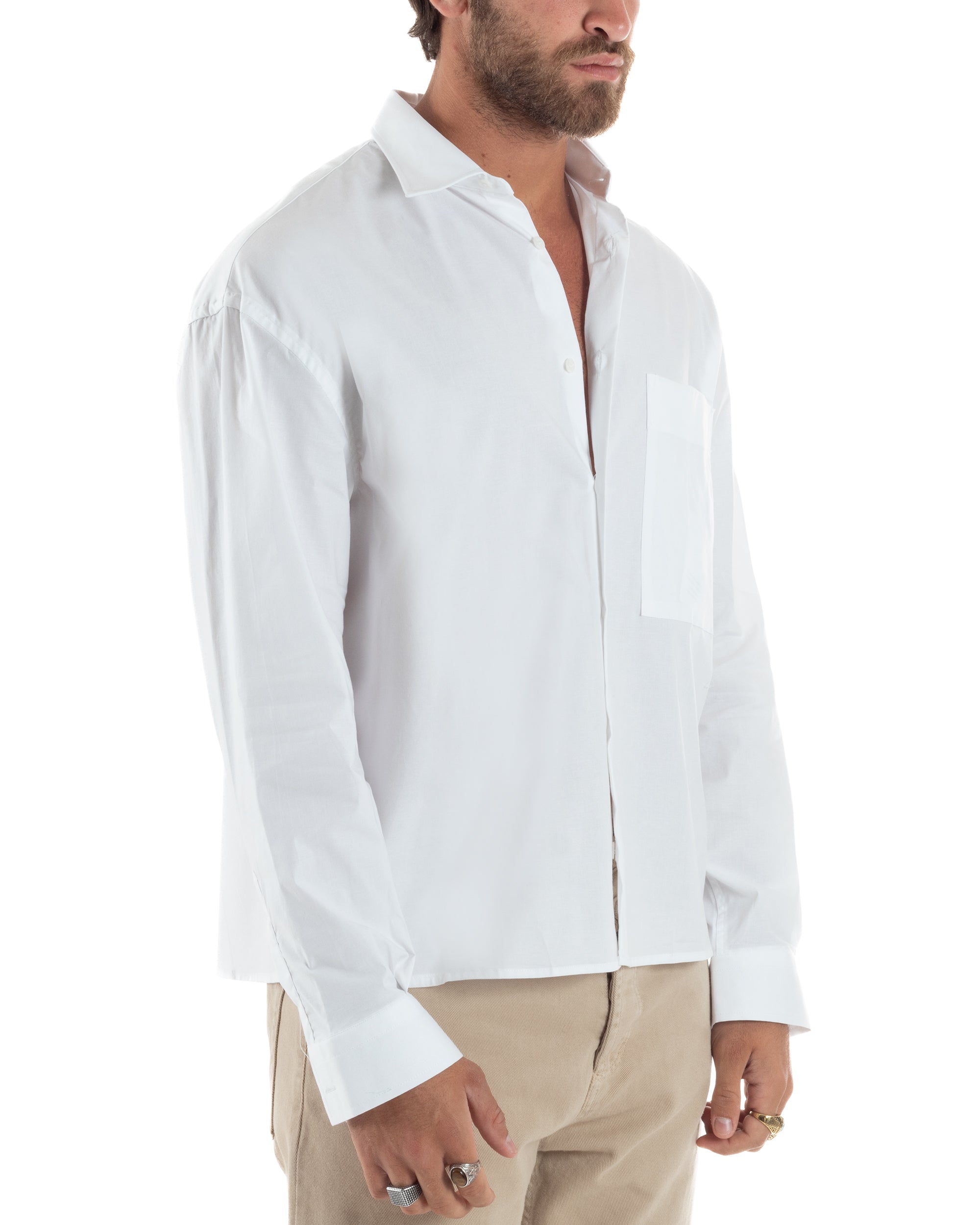 Camicia Crop Cotone Basic C2966A