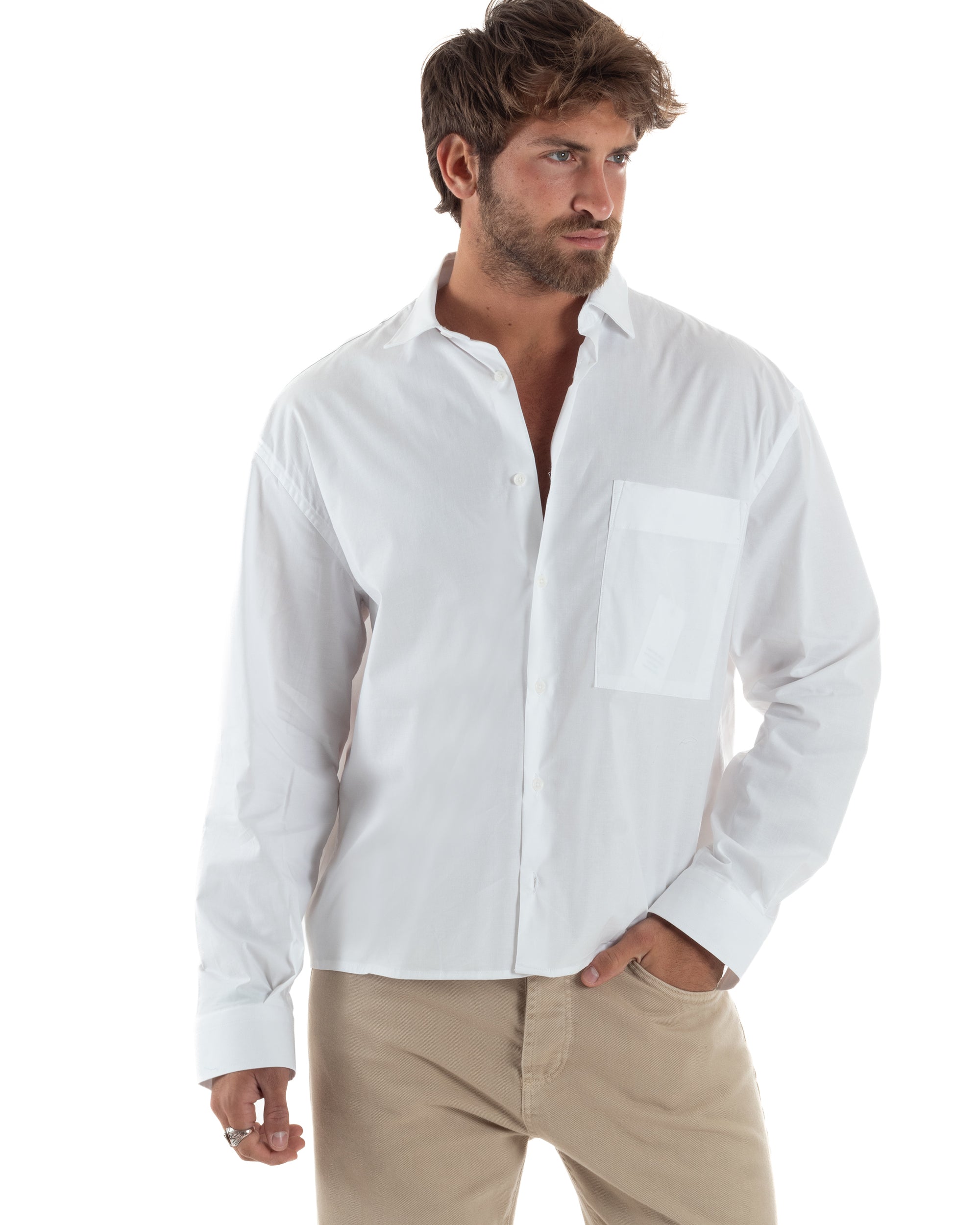 Camicia Crop Cotone Basic C2966A