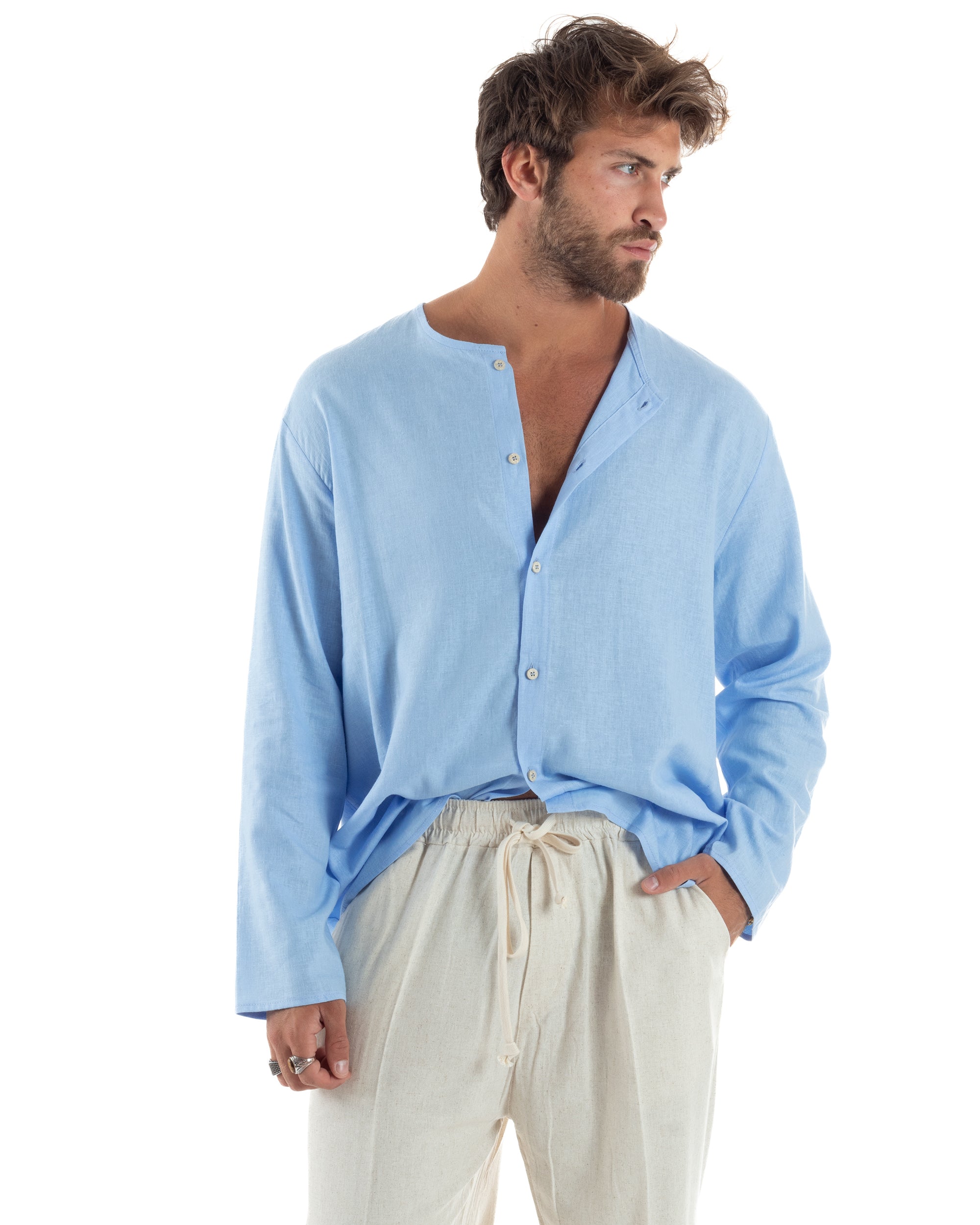 Camicia Lino Casacca Relaxed Fit C2969A