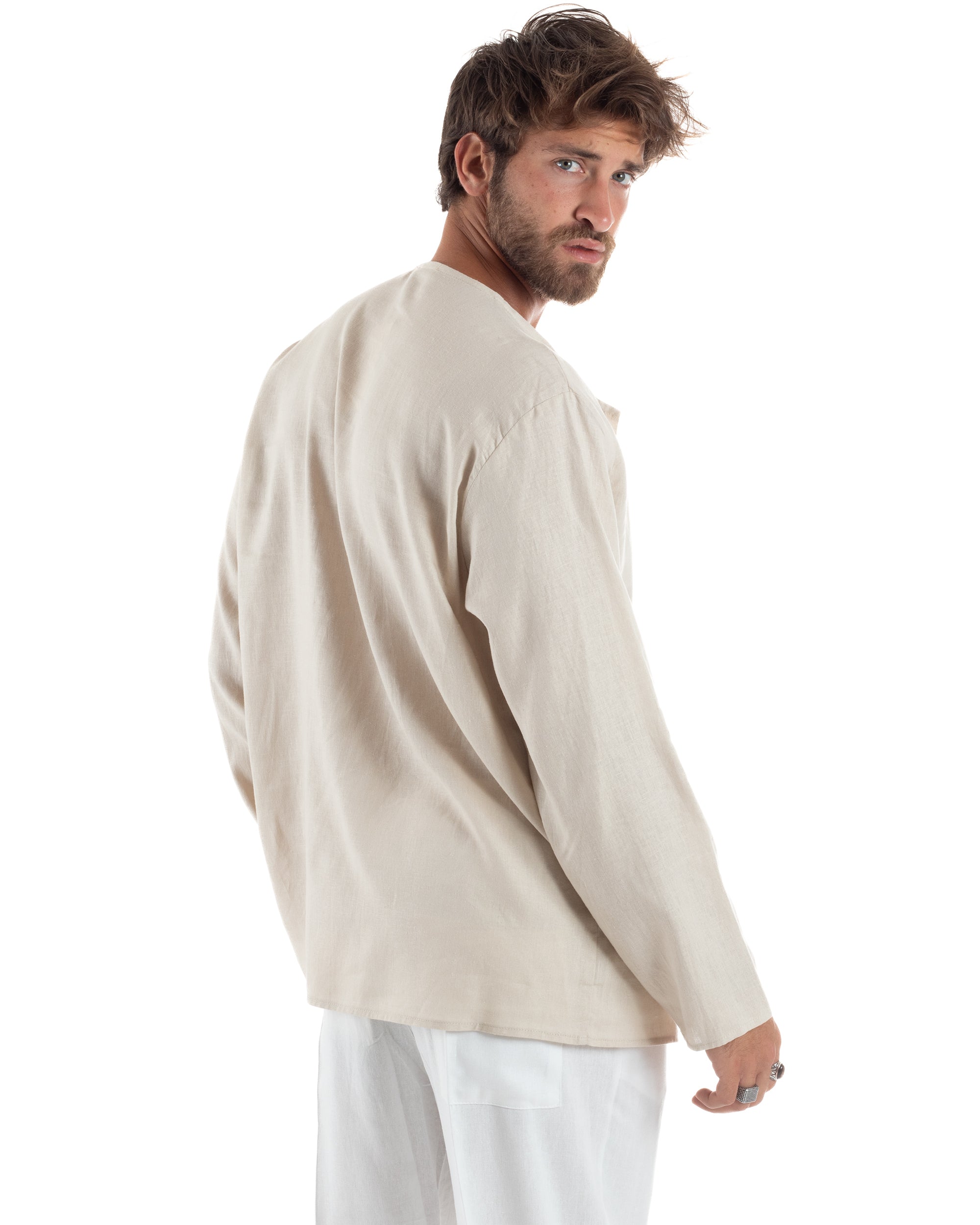 Camicia Lino Casacca Relaxed Fit C2970A