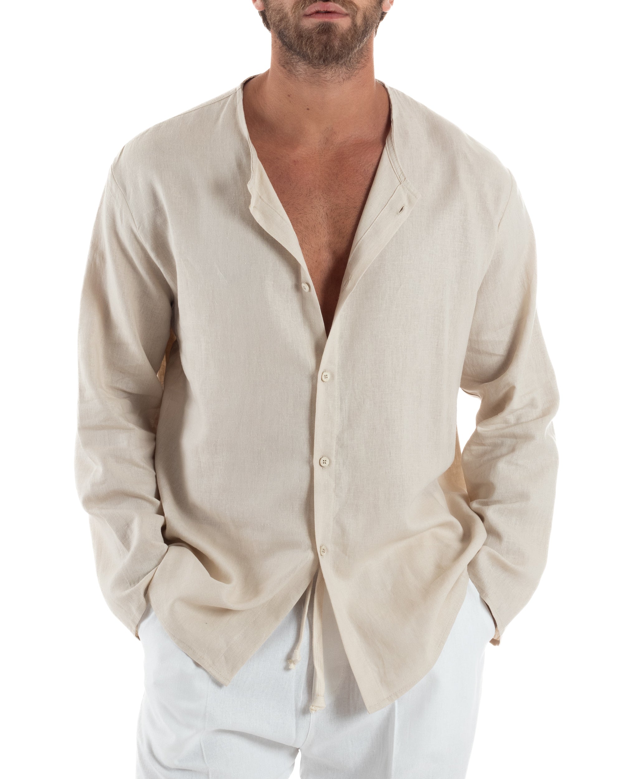 Camicia Lino Casacca Relaxed Fit C2970A