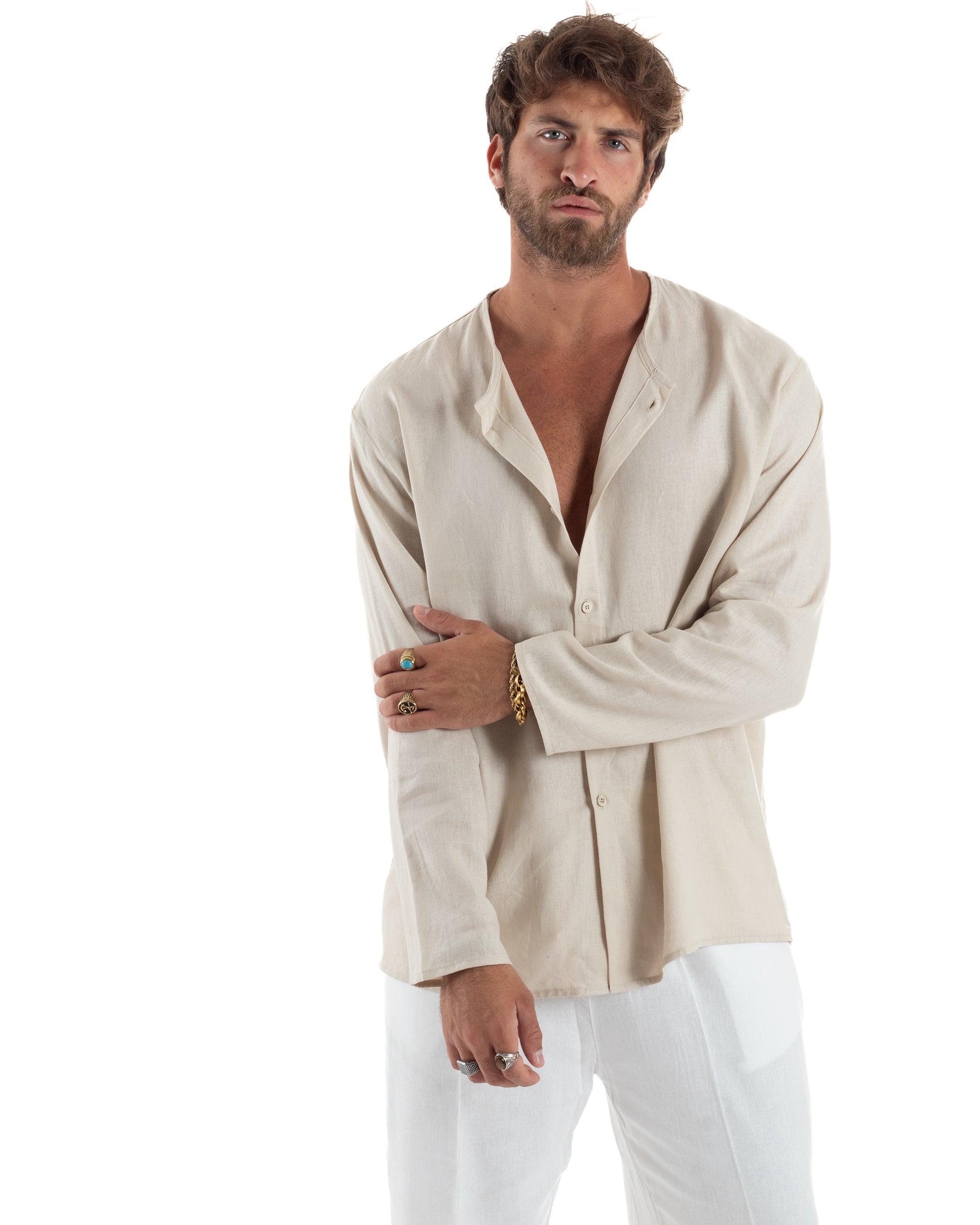 Camicia Lino Casacca Relaxed Fit C2970A