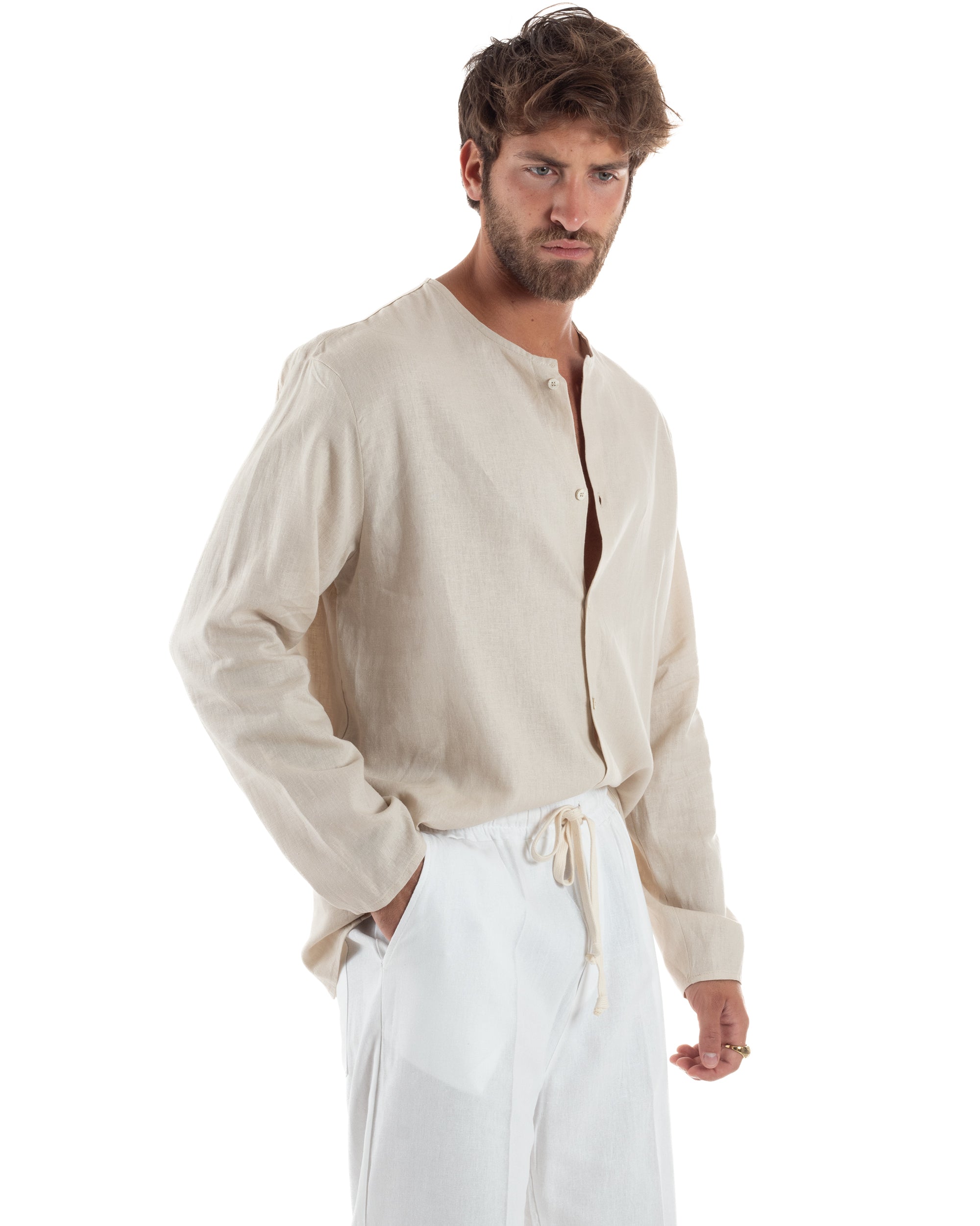 Camicia Lino Casacca Relaxed Fit C2970A