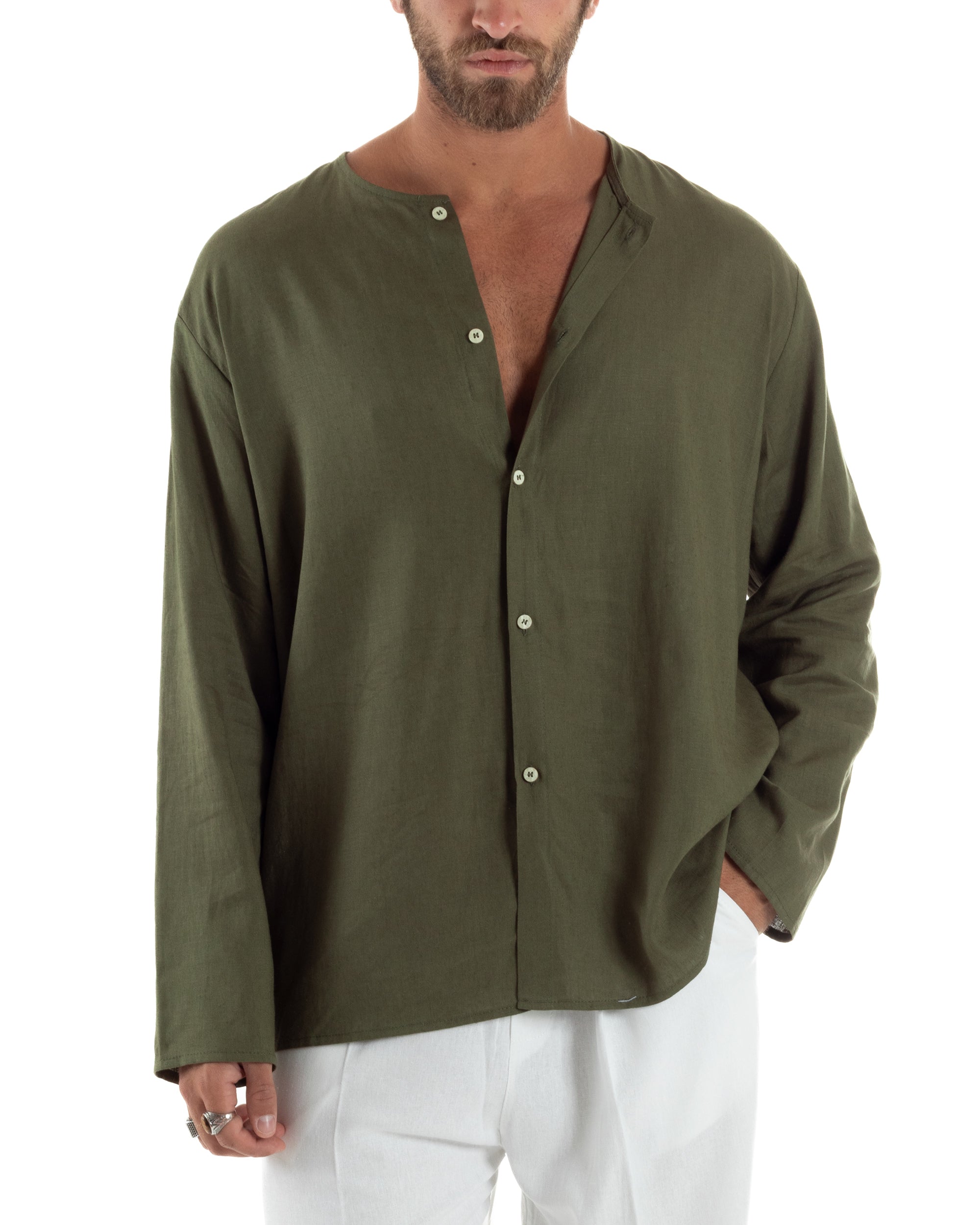 Camicia Lino Casacca Relaxed Fit C2971A