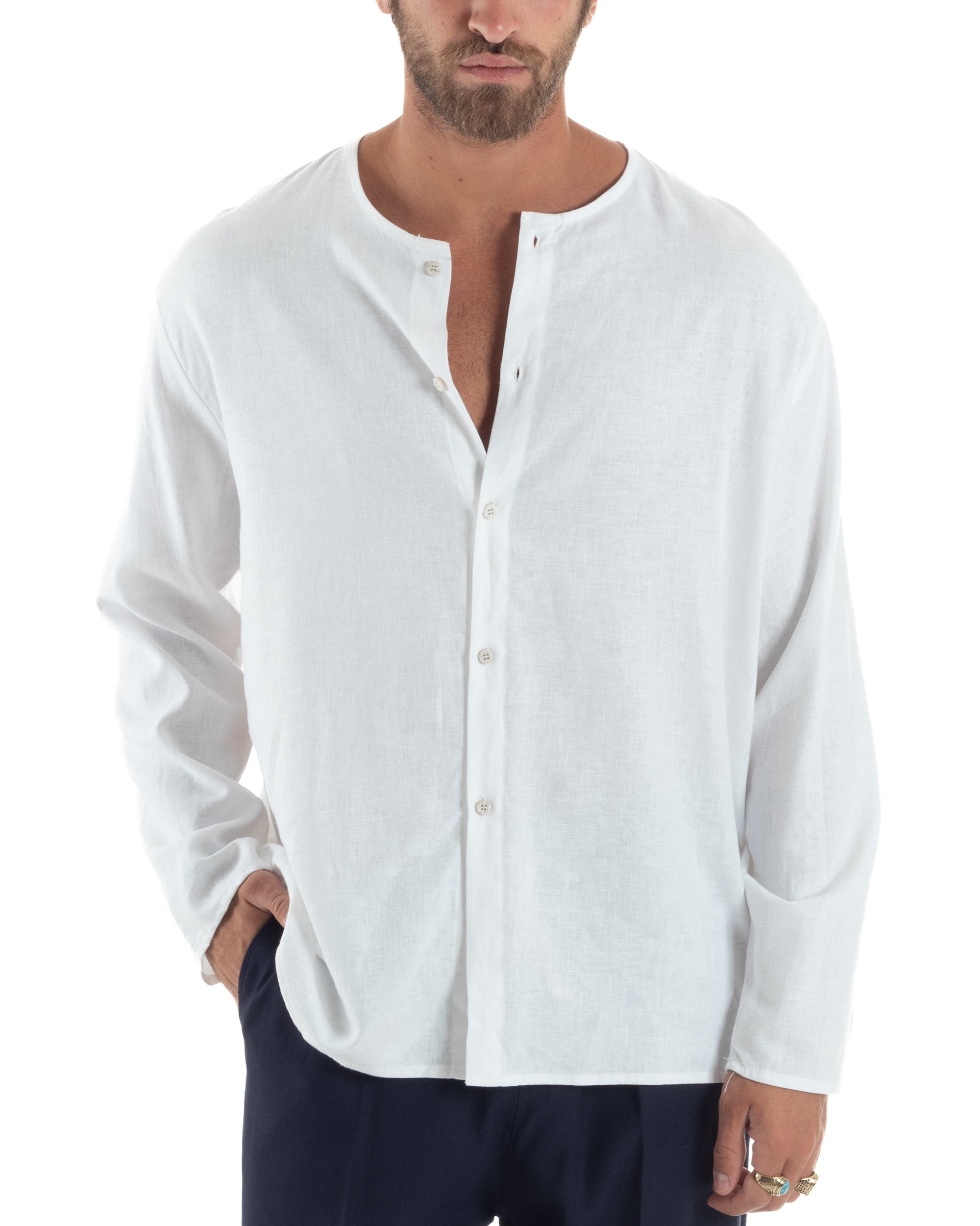 Camicia Lino Casacca Relaxed Fit C2973A