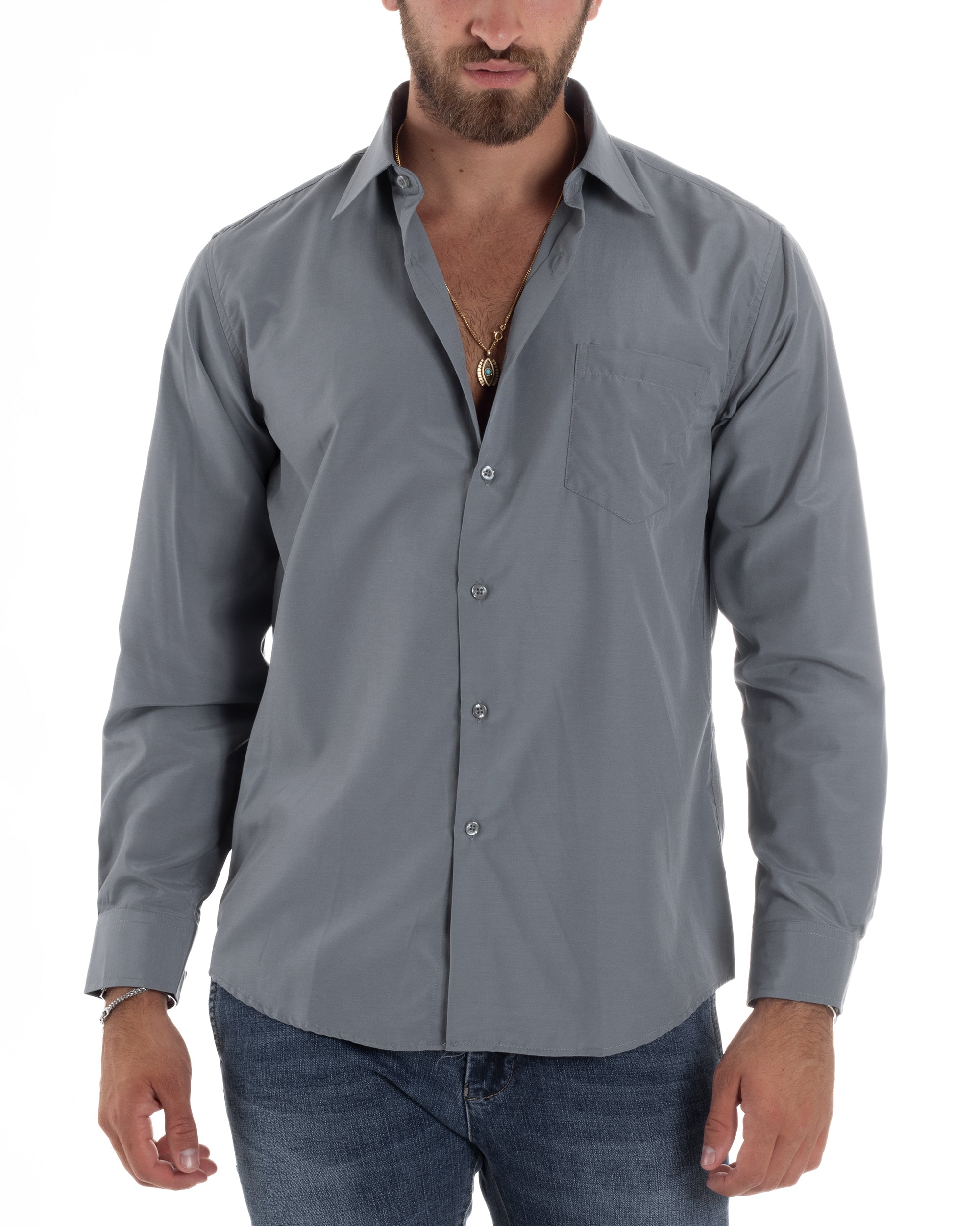 Camicia Basic Cotone Regular Fit C2987A