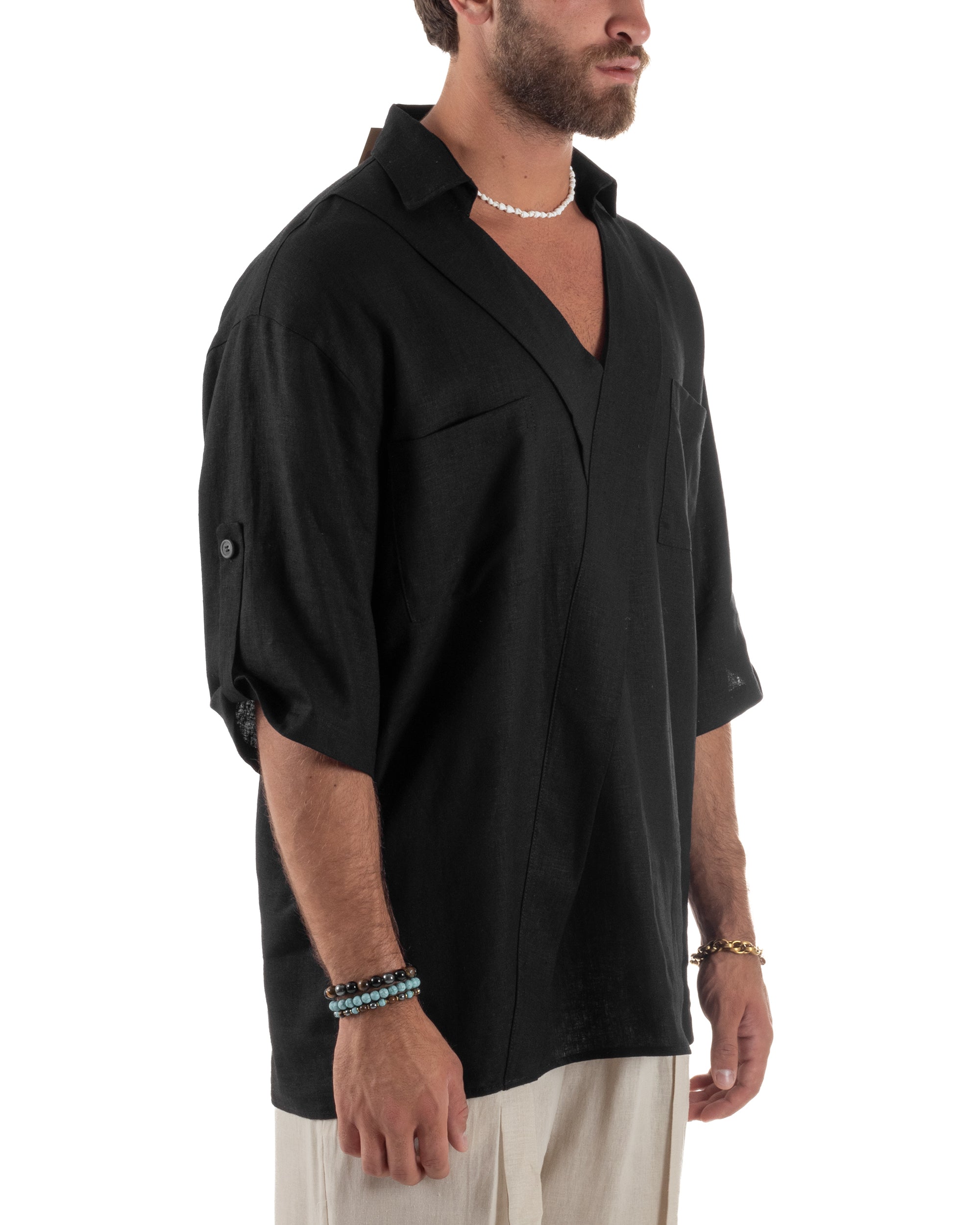 Camicia Lino Casacca Relaxed Fit C2997A