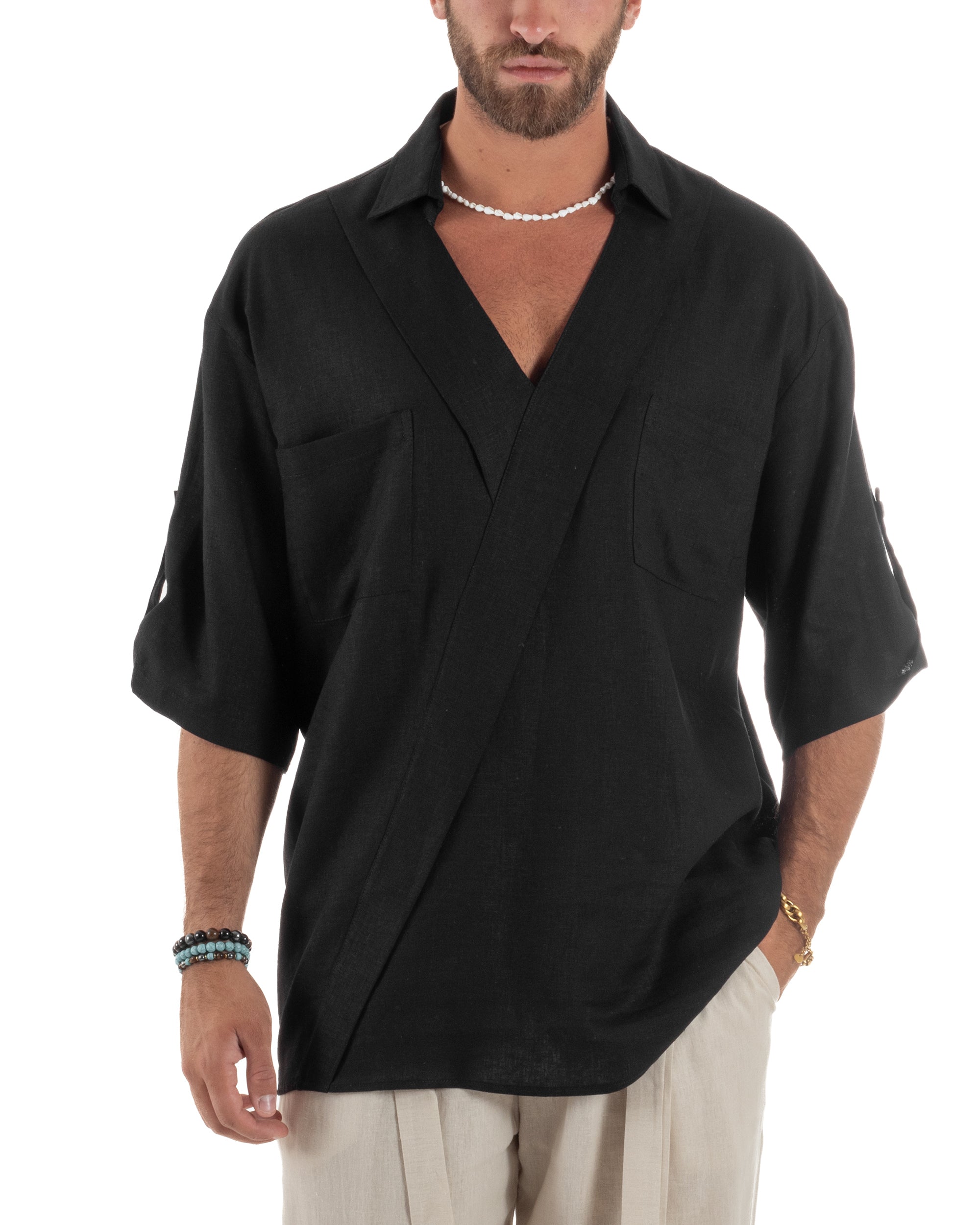 Camicia Lino Casacca Relaxed Fit C2997A