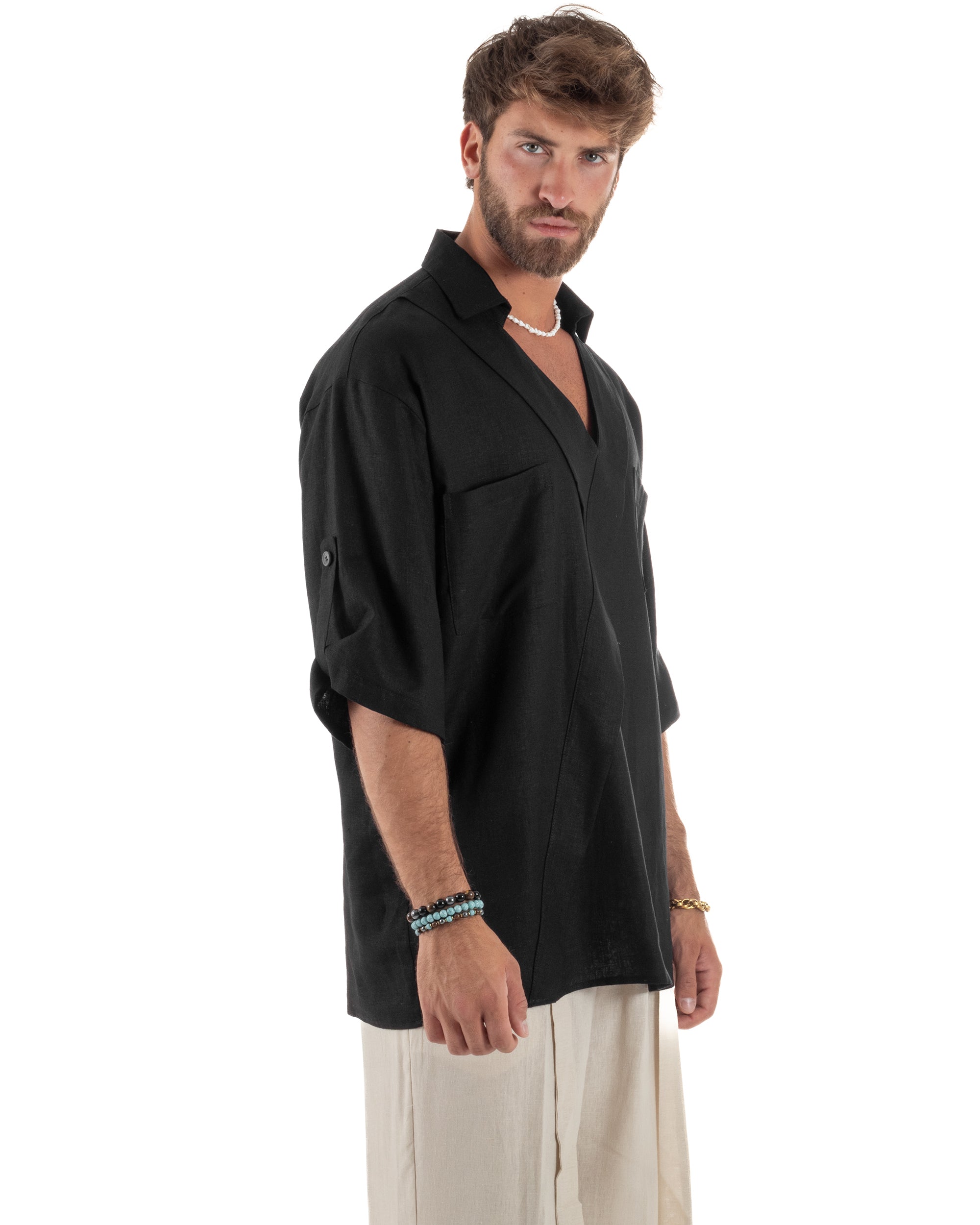 Camicia Lino Casacca Relaxed Fit C2997A