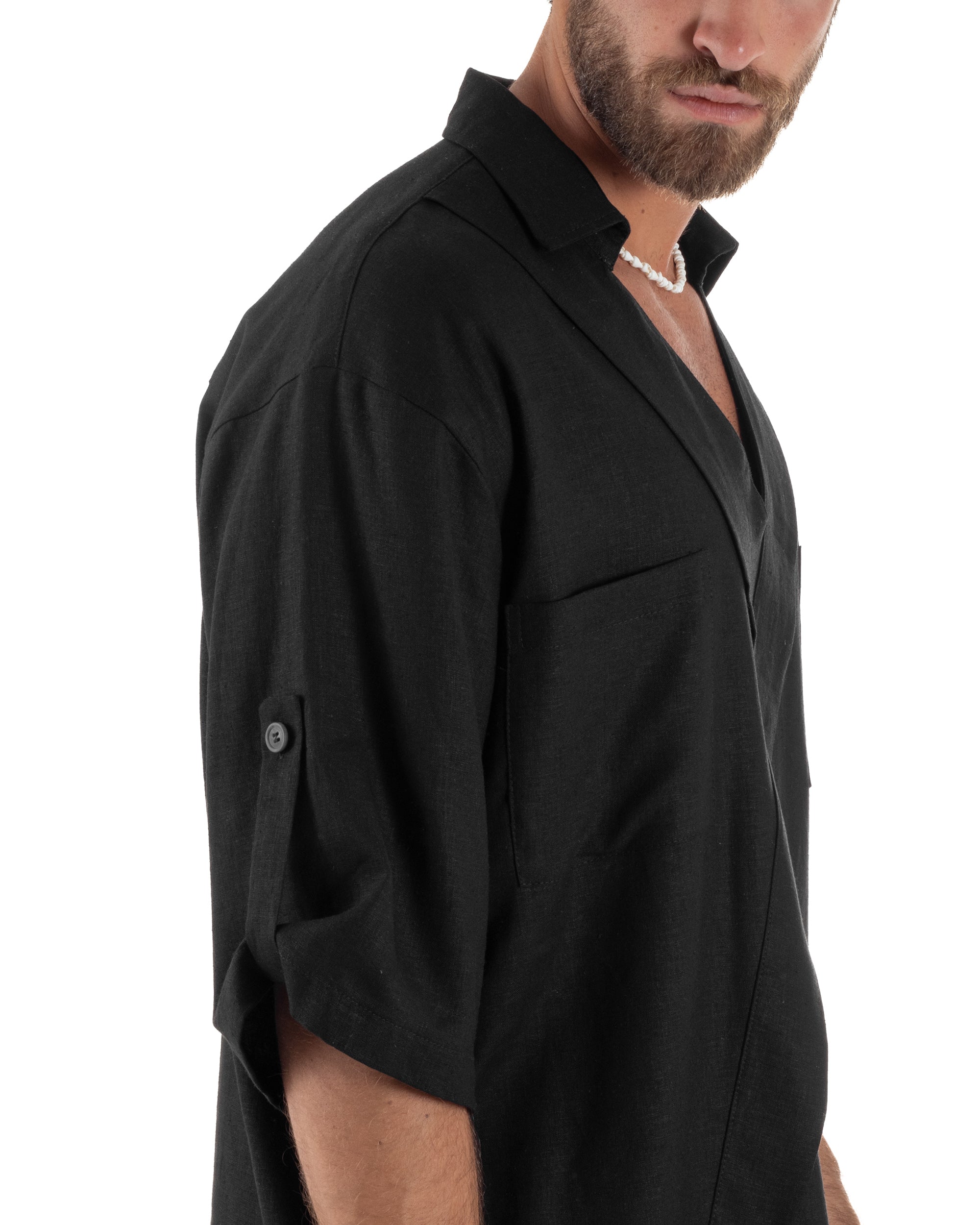 Camicia Lino Casacca Relaxed Fit C2997A