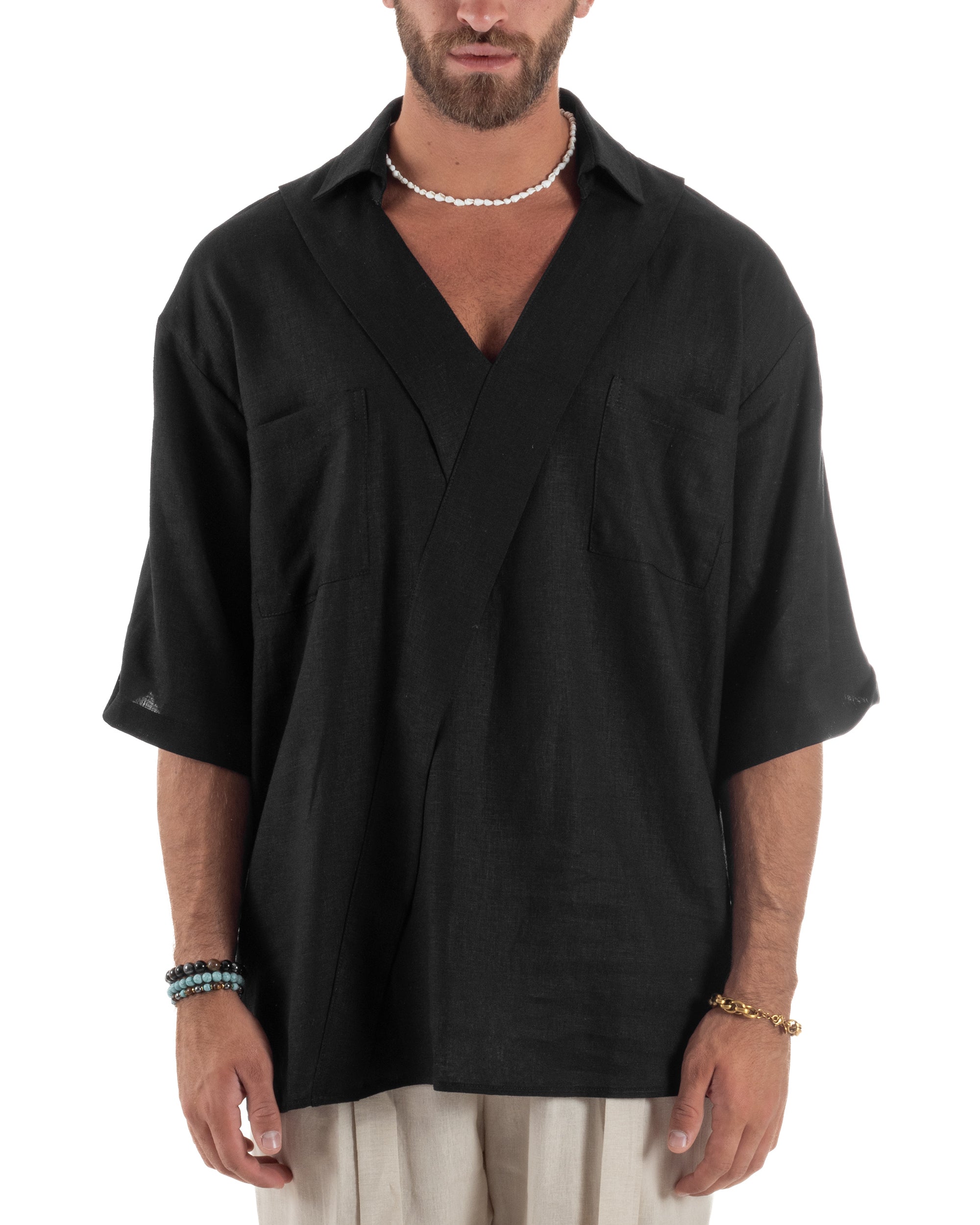 Camicia Lino Casacca Relaxed Fit C2997A