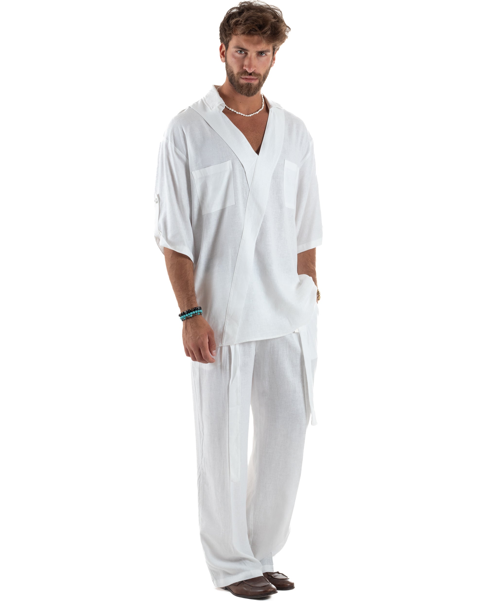 Camicia Lino Casacca Relaxed Fit C2998A