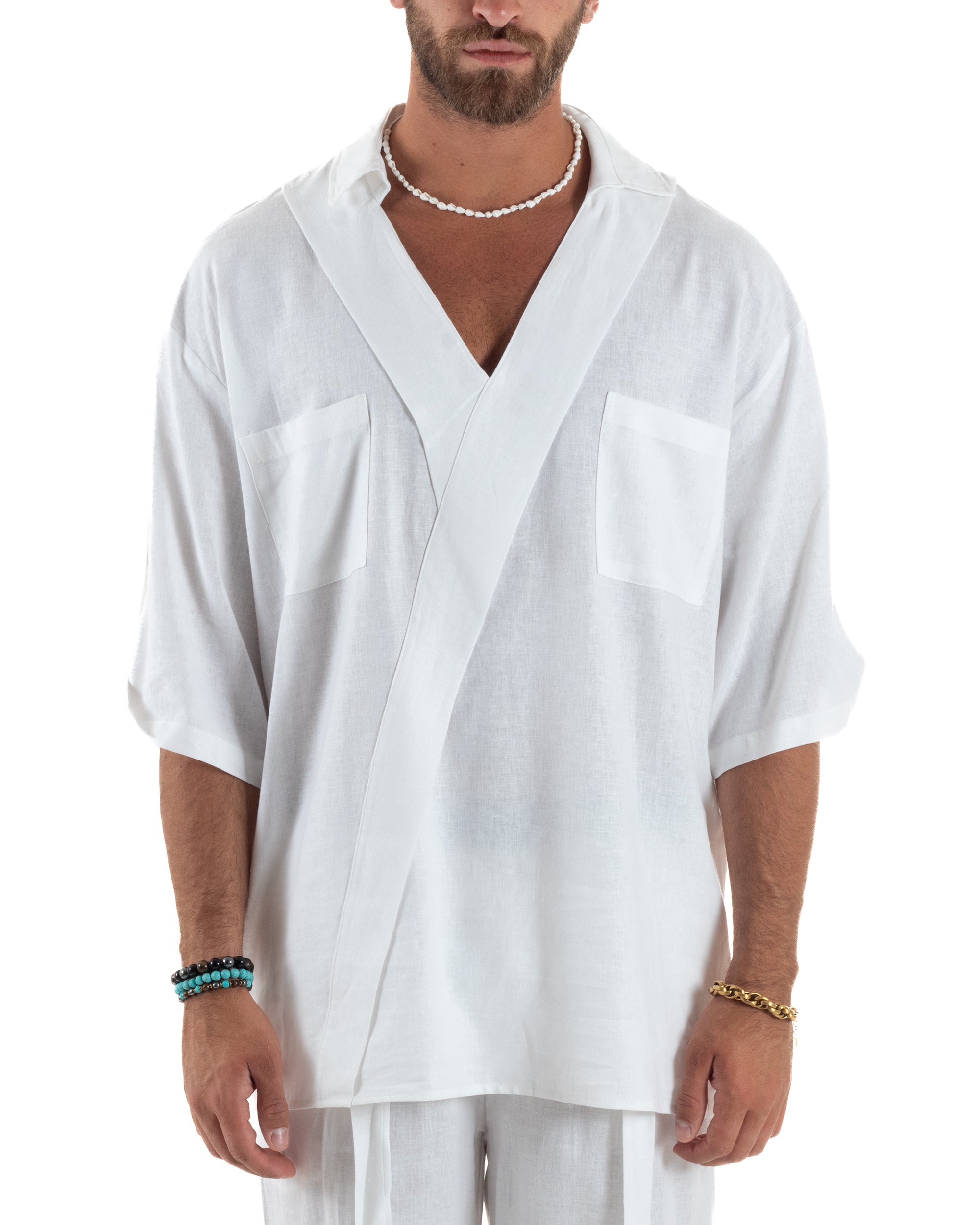 Camicia Lino Casacca Relaxed Fit C2998A