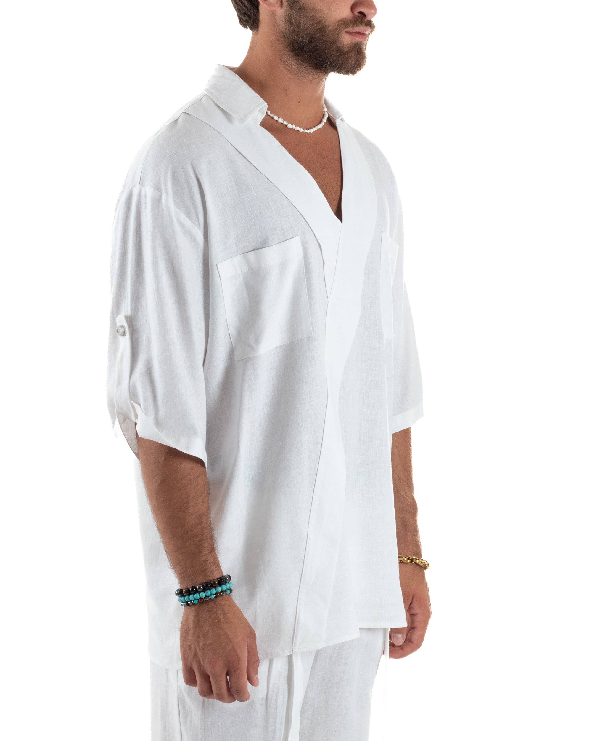 Camicia Lino Casacca Relaxed Fit C2998A