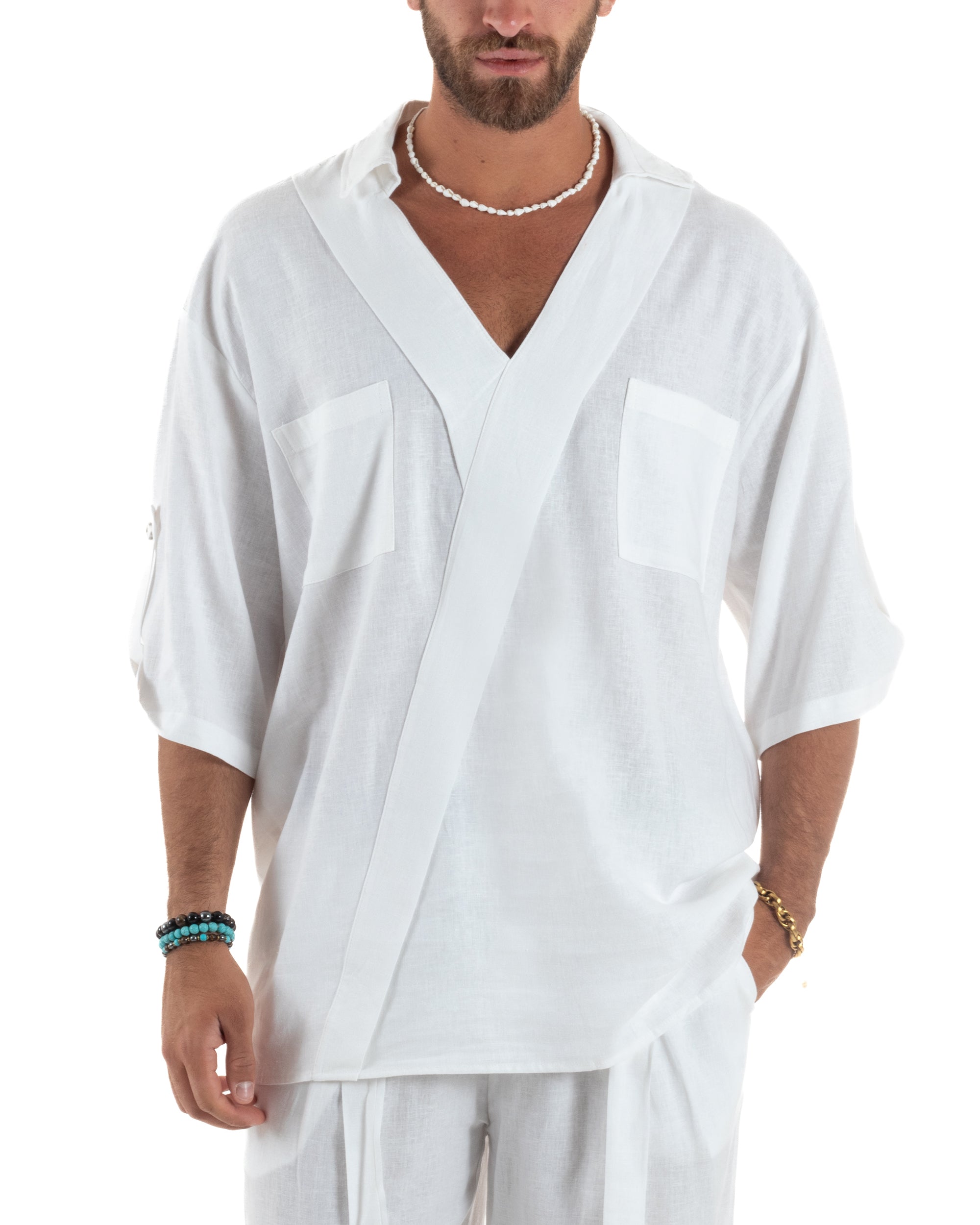 Camicia Lino Casacca Relaxed Fit C2998A