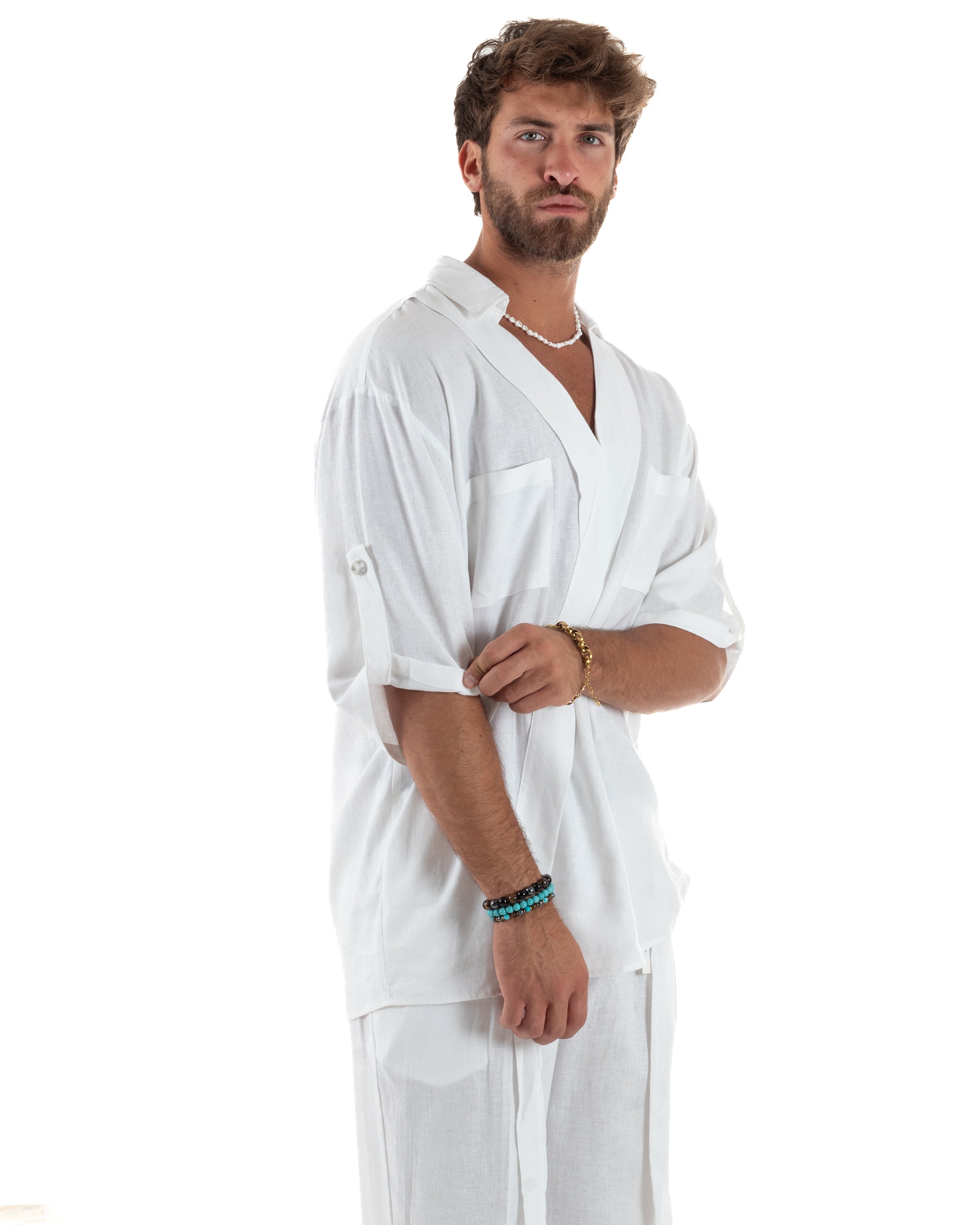 Camicia Lino Casacca Relaxed Fit C2998A