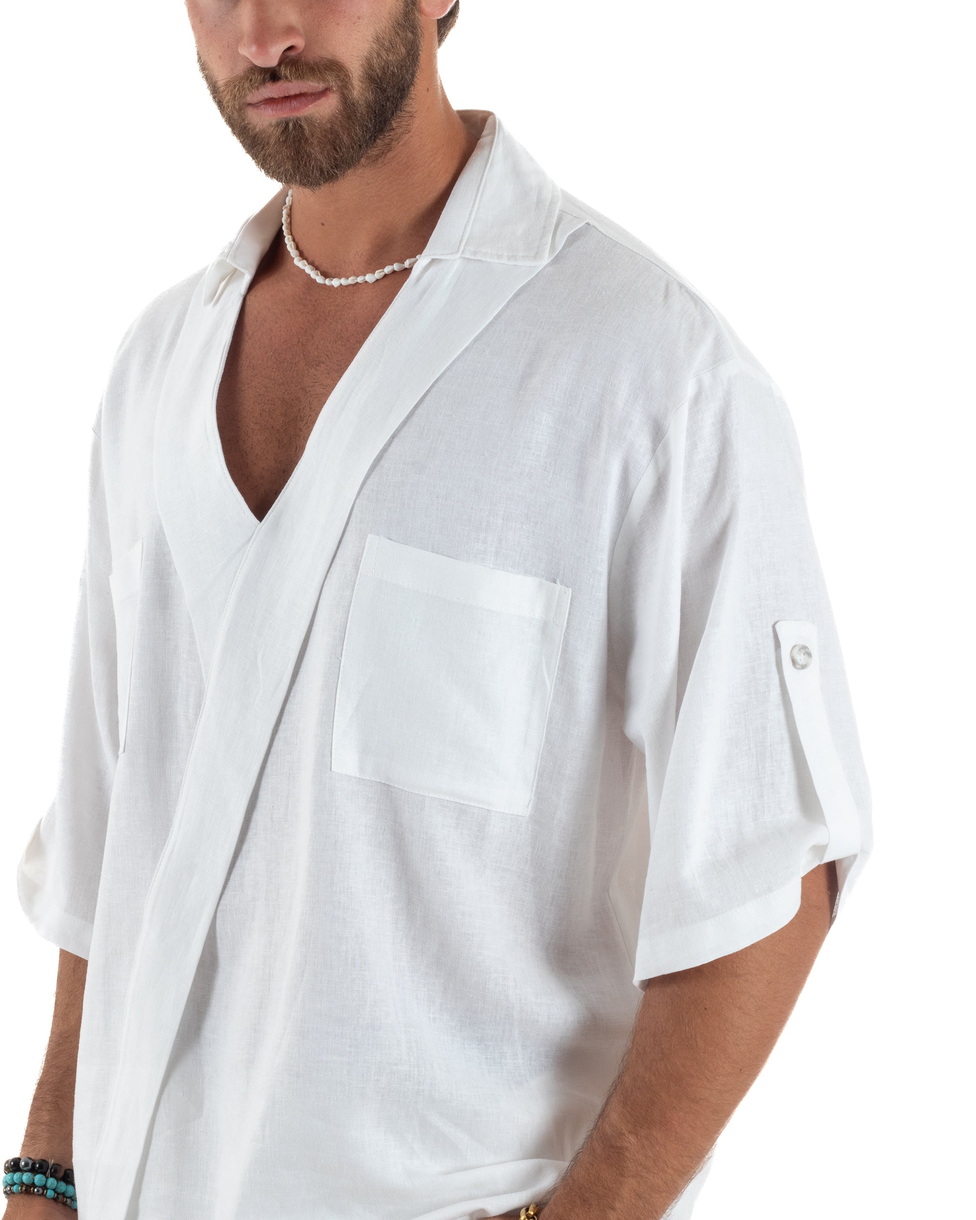 Camicia Lino Casacca Relaxed Fit C2998A