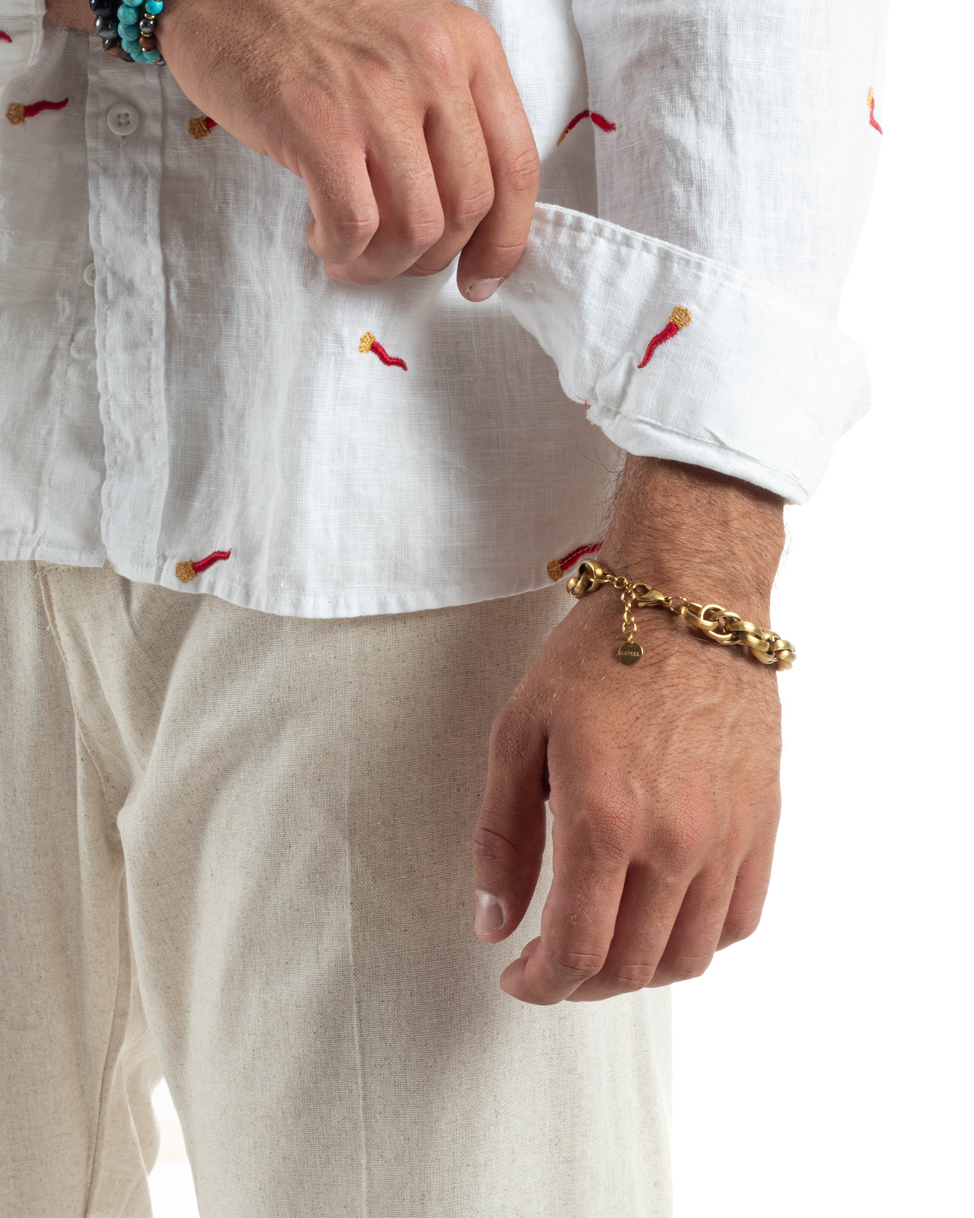 Camicia Lino Collo Francese Regular Fit Fantasia Cornicello C3000A