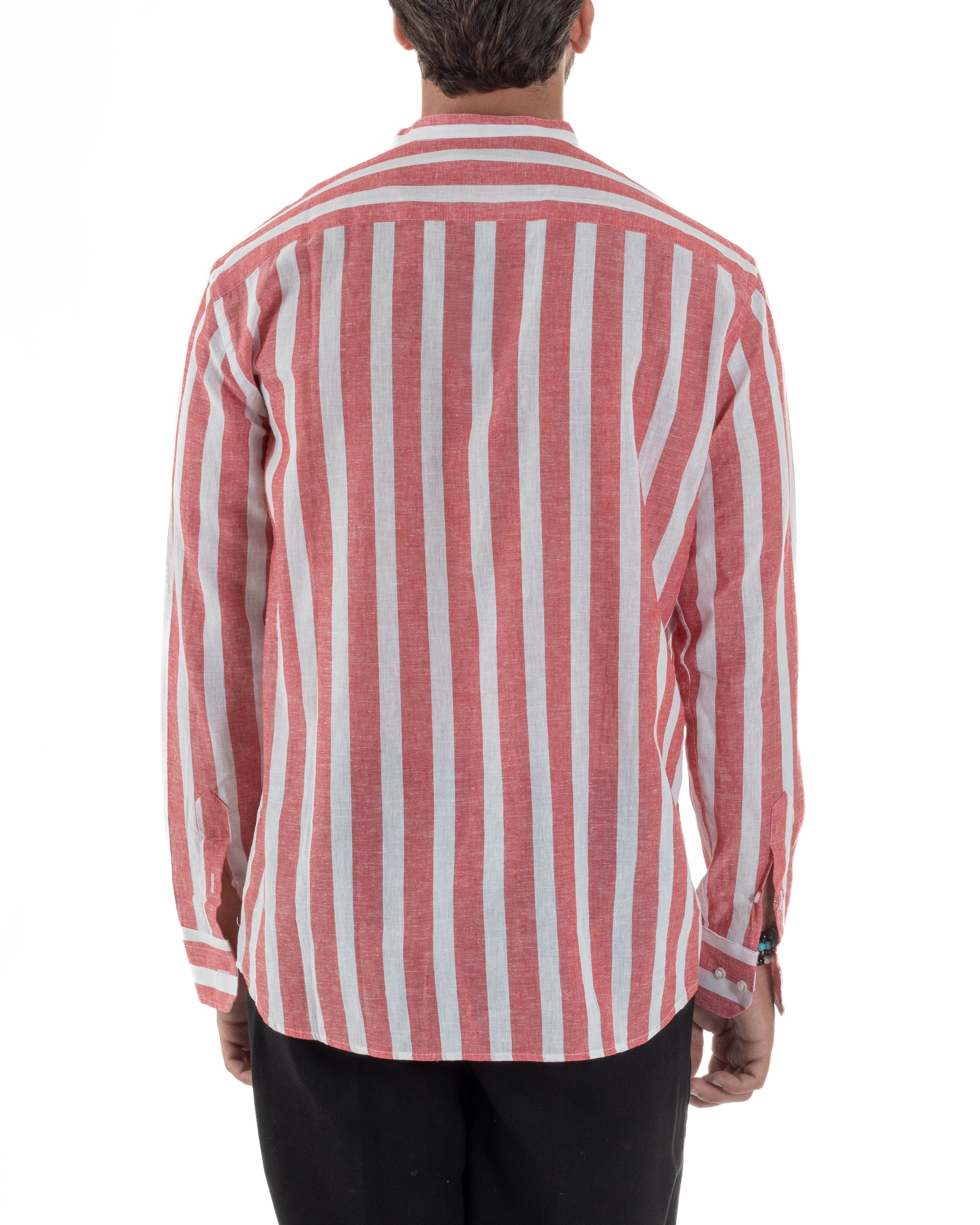 Men's Long Sleeve Shirt Cotton Henley Collar Round Neck With Buttons Regular Fit Casual Black GIOSAL-C2870A