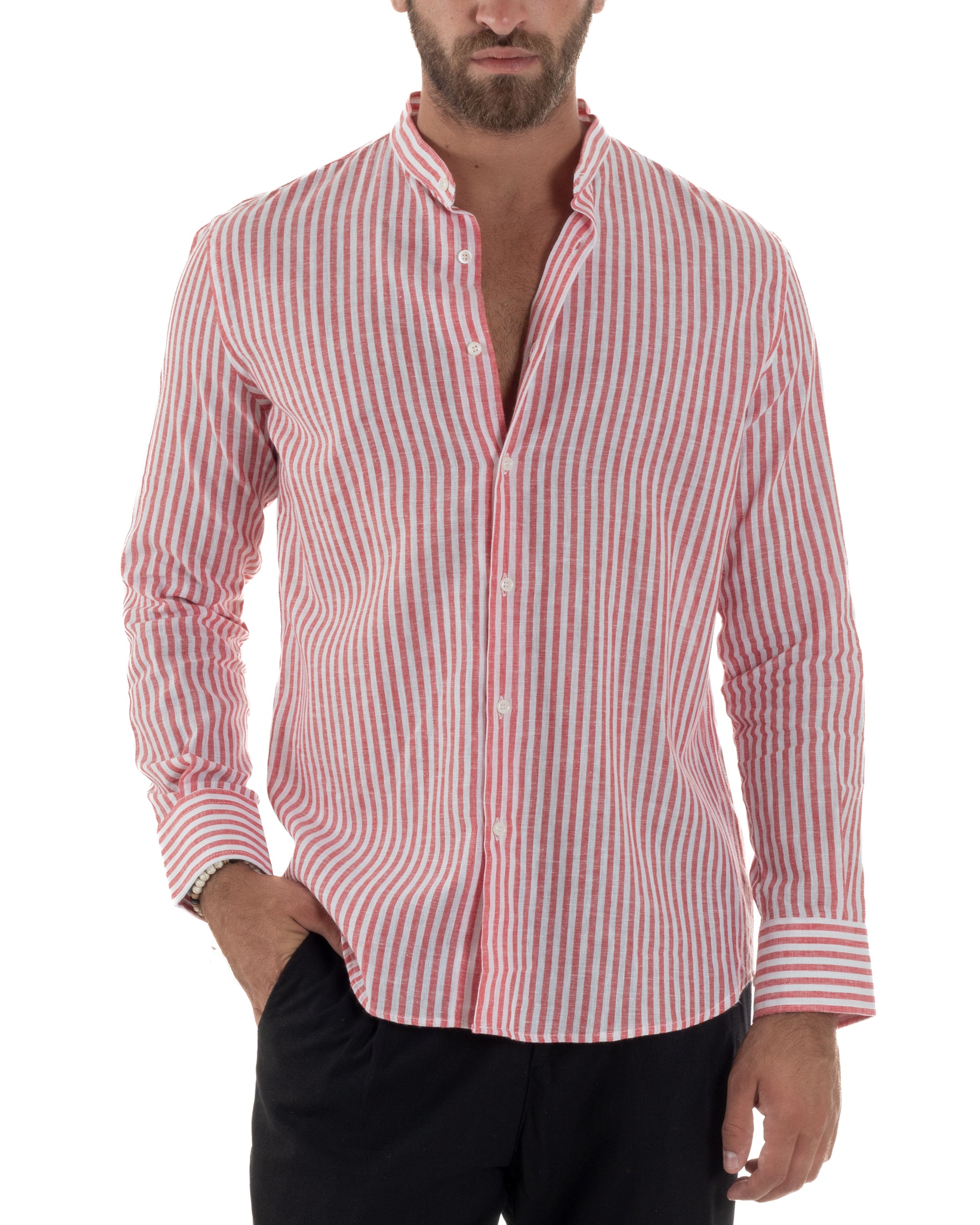 Camicia Lino Riga Sottile Coreana C3020A