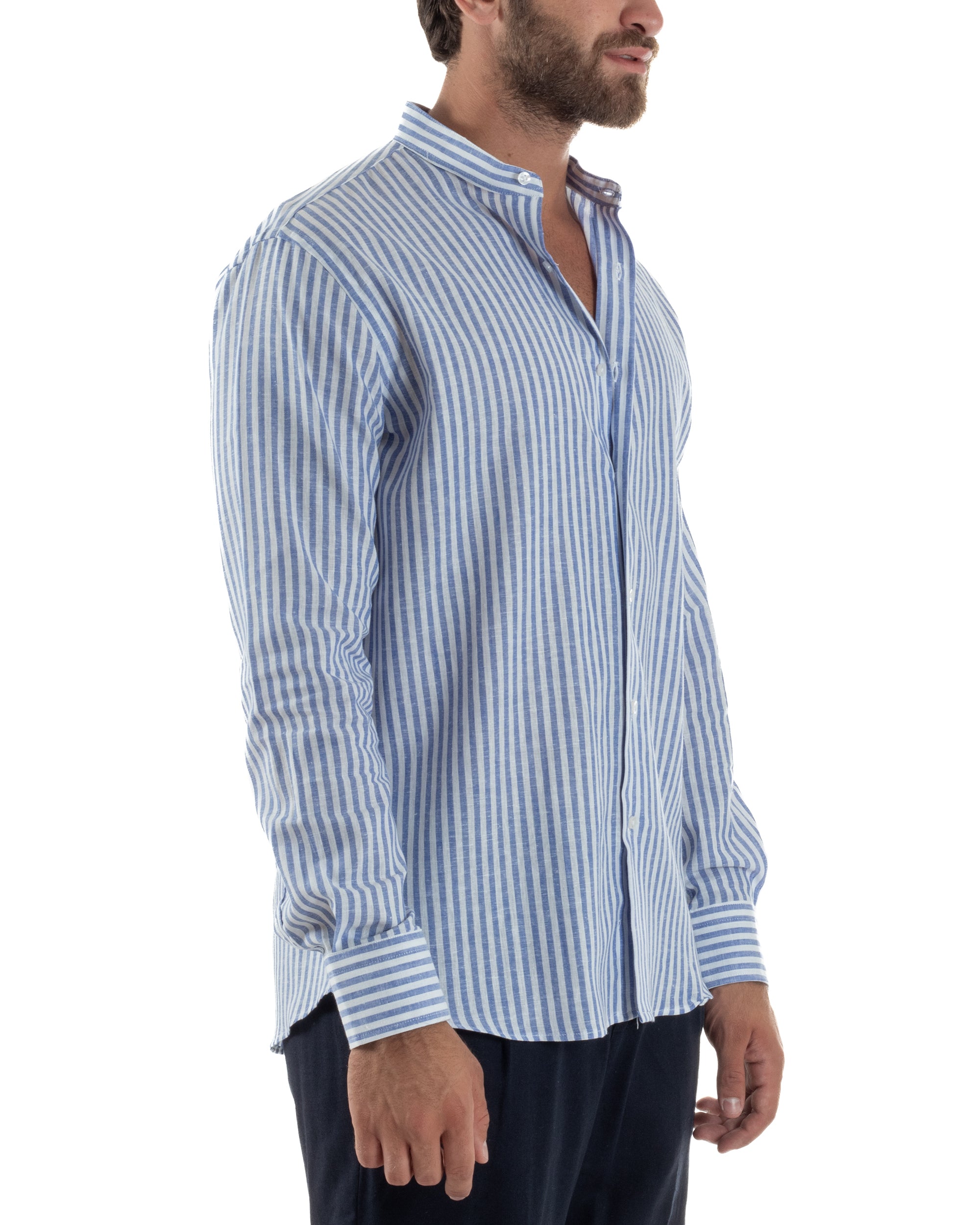 Camicia Lino Riga Sottile Coreana C3021A