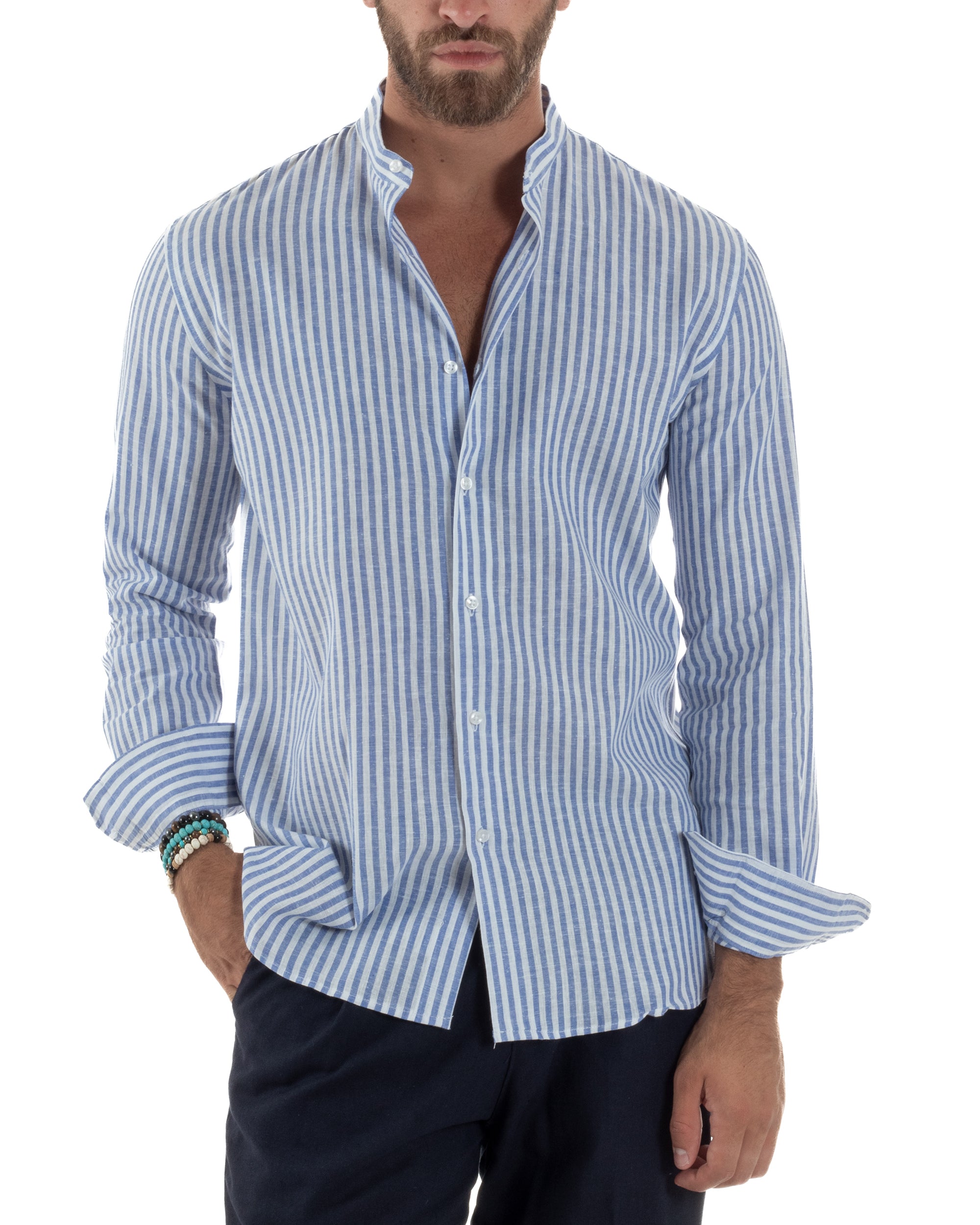 Camicia Lino Riga Sottile Coreana C3021A