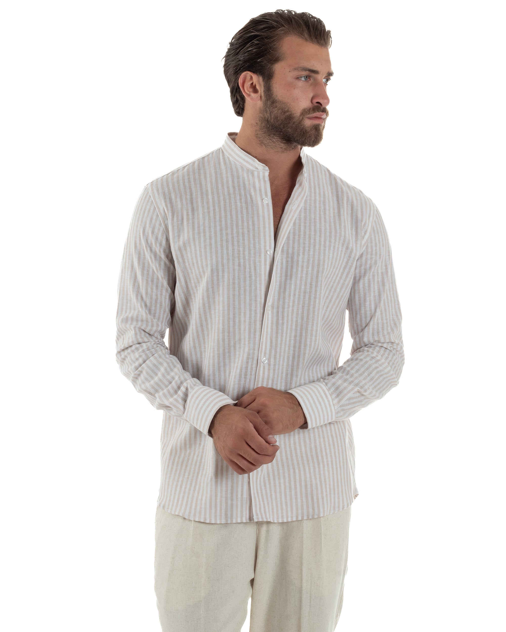 Camicia Lino Riga Sottile Coreana C3022A