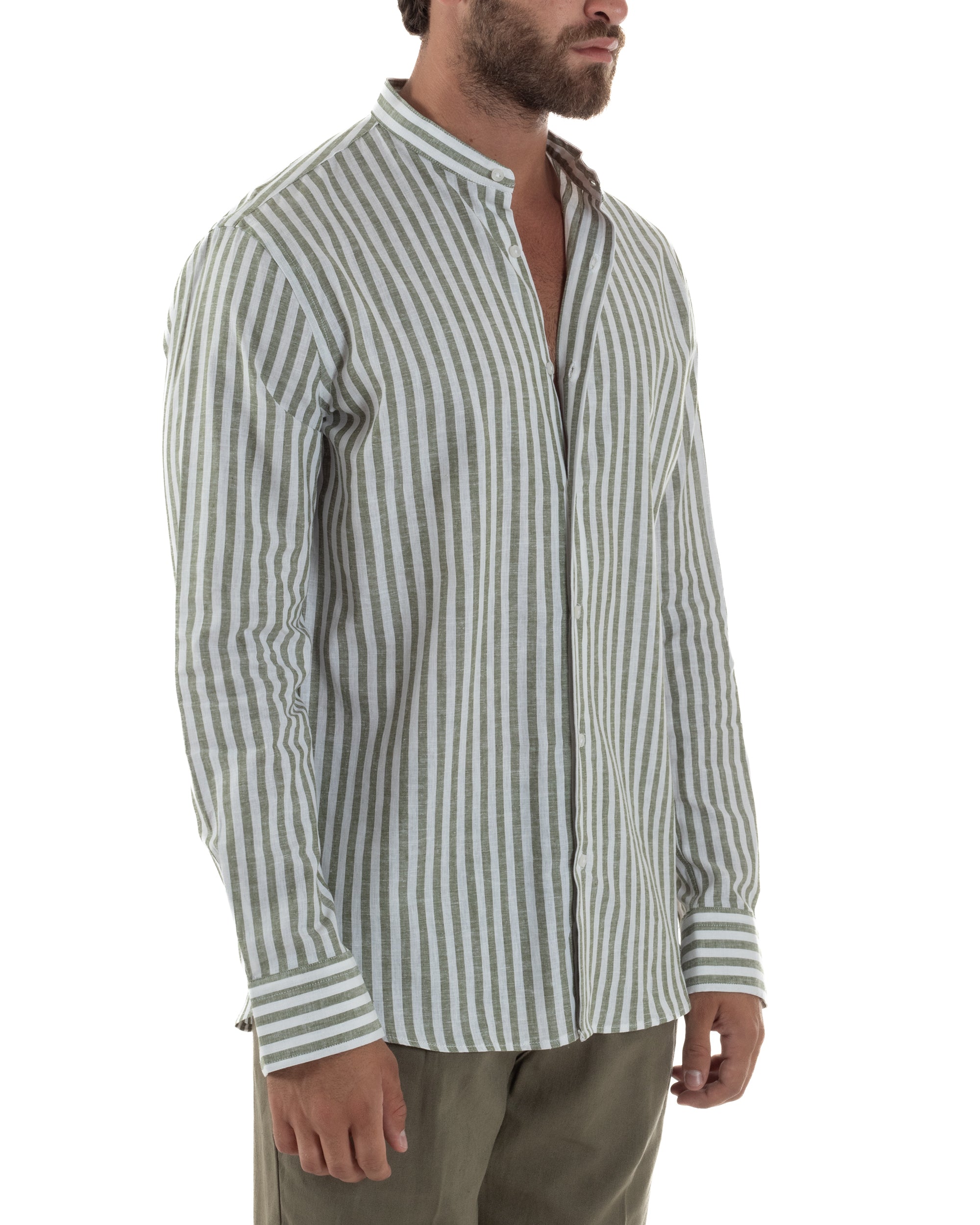 Camicia Lino Riga Sottile Coreana C3023A