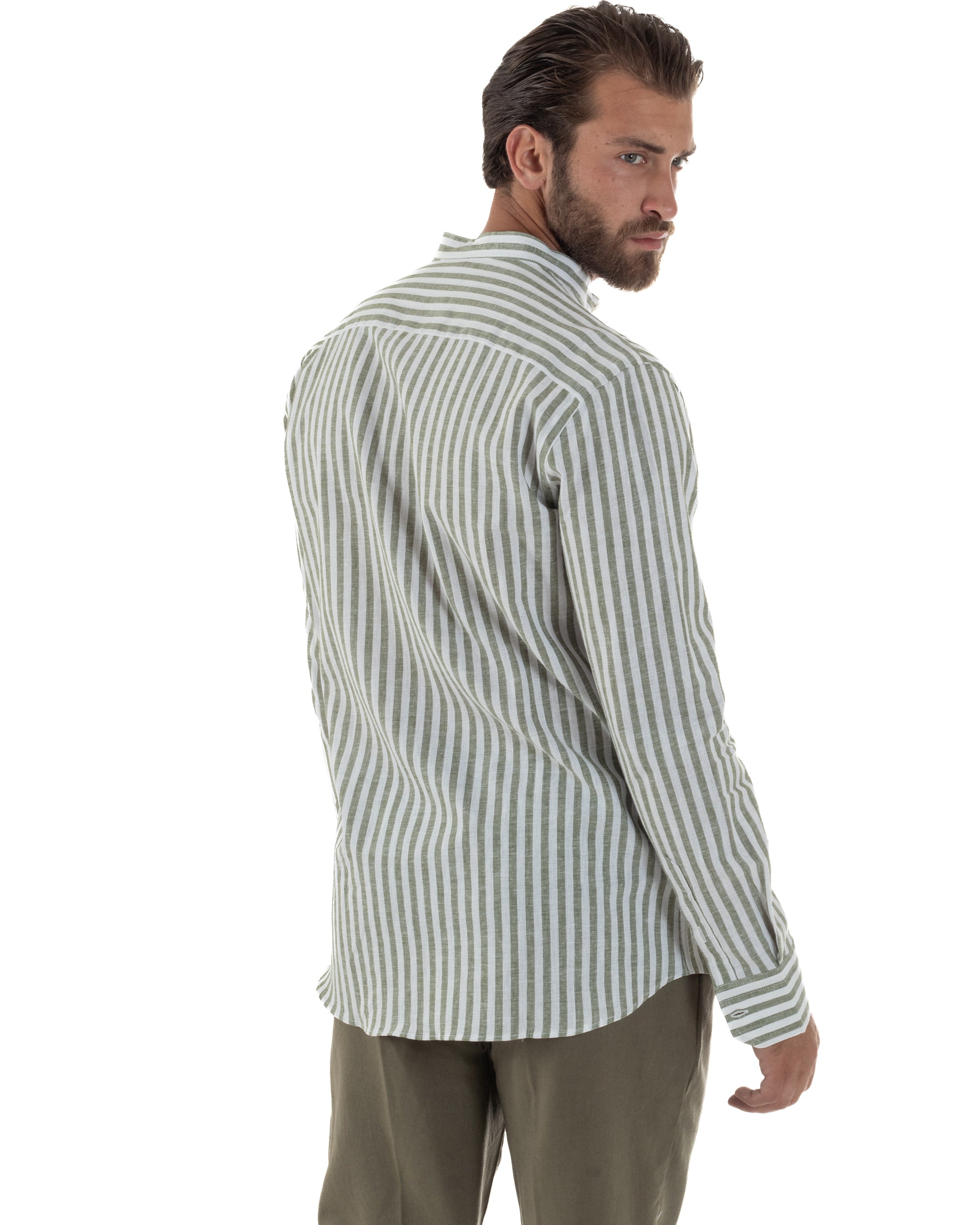 Camicia Lino Riga Sottile Coreana C3023A