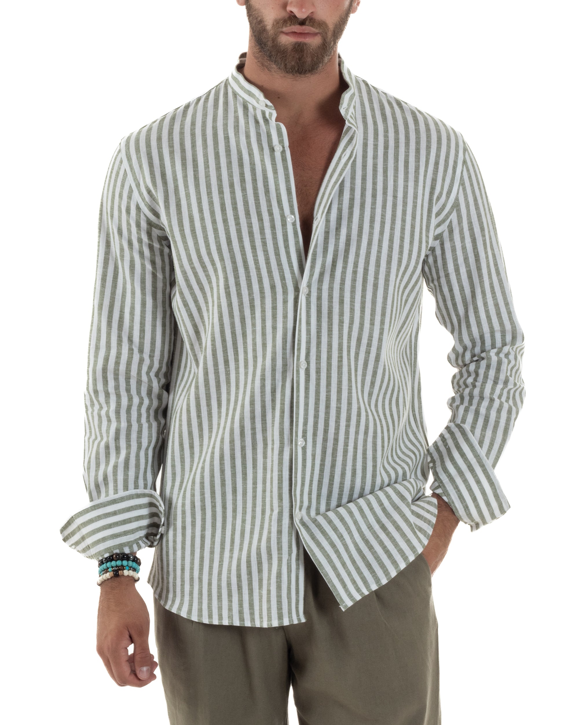 Camicia Lino Riga Sottile Coreana C3023A