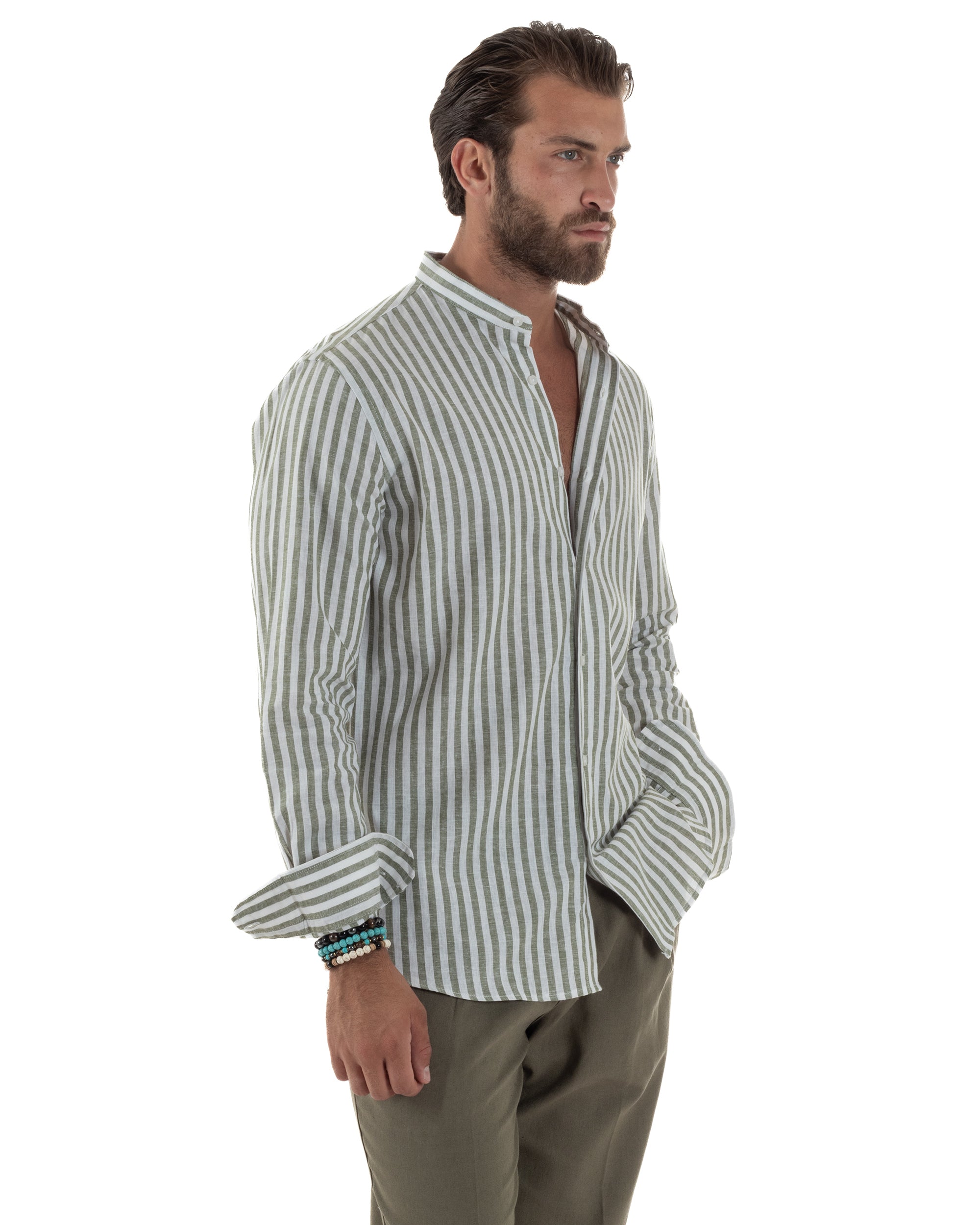 Camicia Lino Riga Sottile Coreana C3023A