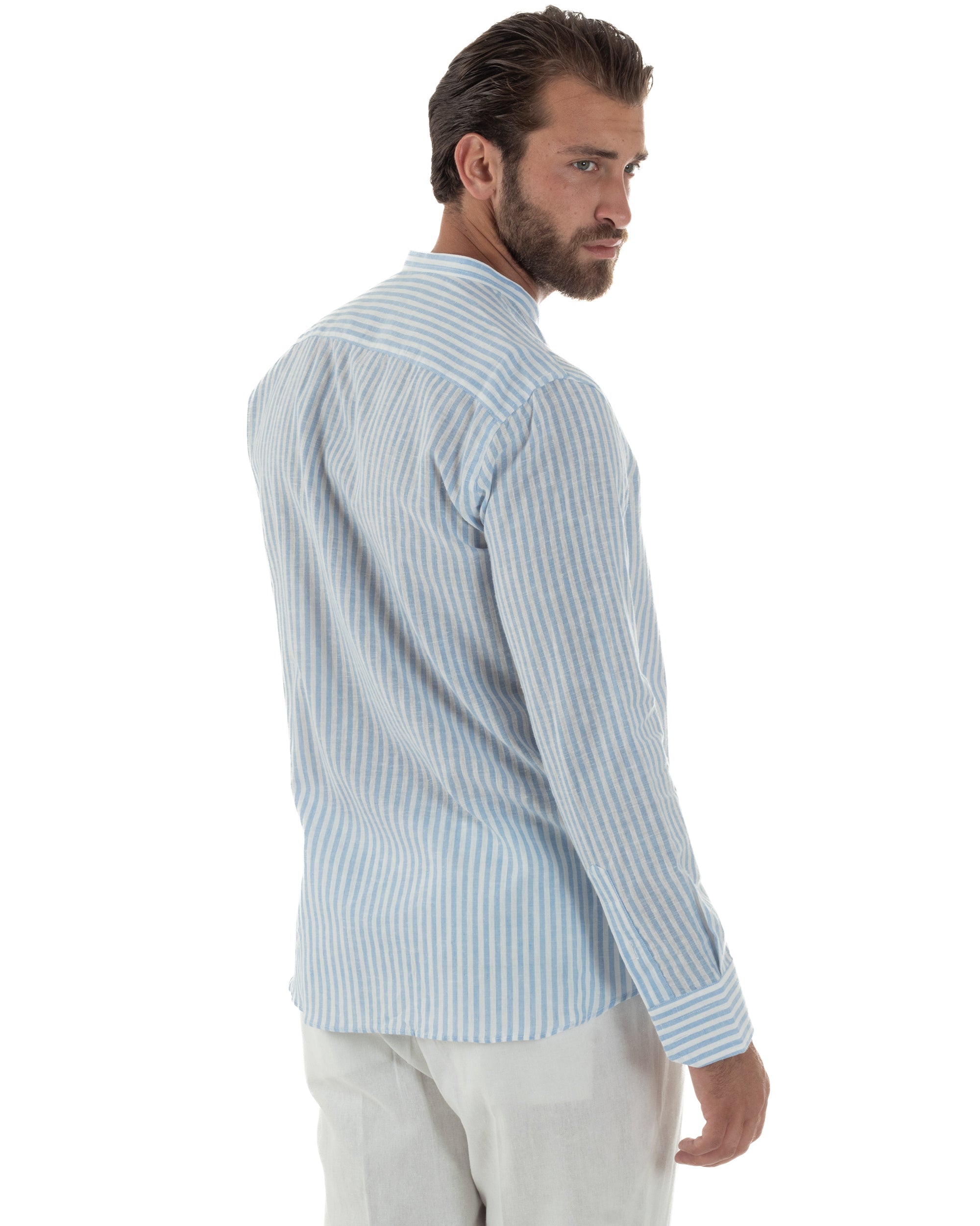 Camicia Lino Riga Sottile Coreana C3024A