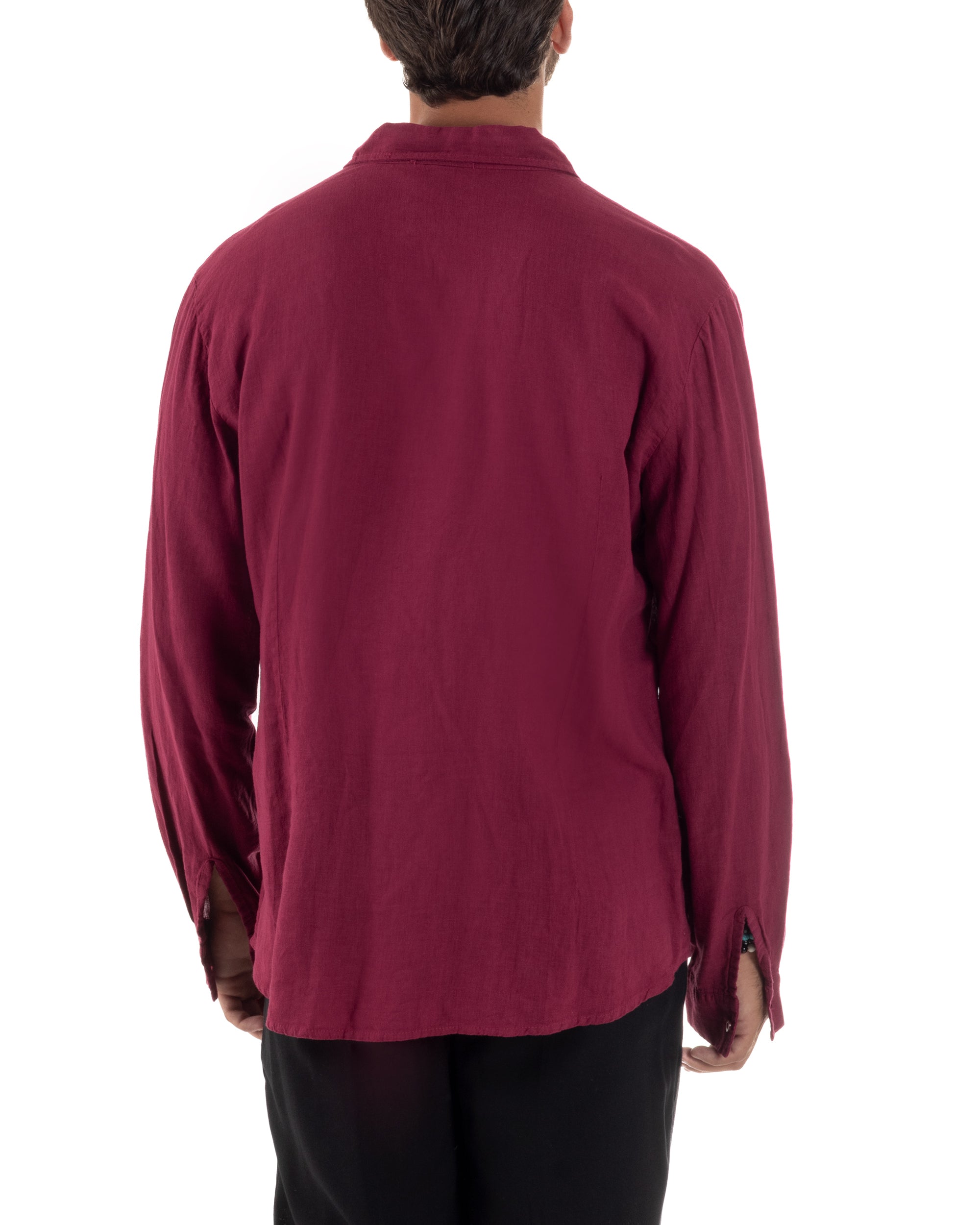 Camicia Collo Francese Lino Slim Fit Basic C3027A