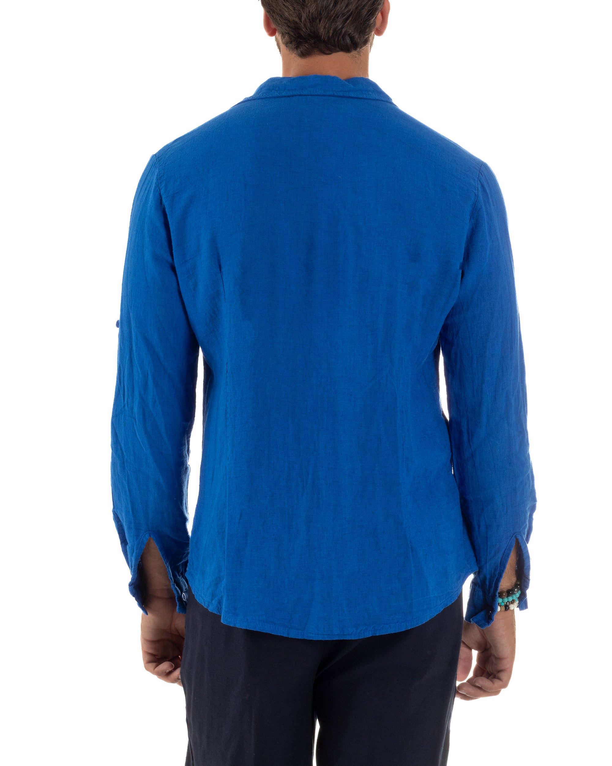 Camicia Collo Francese Lino Slim Fit Basic C3030A