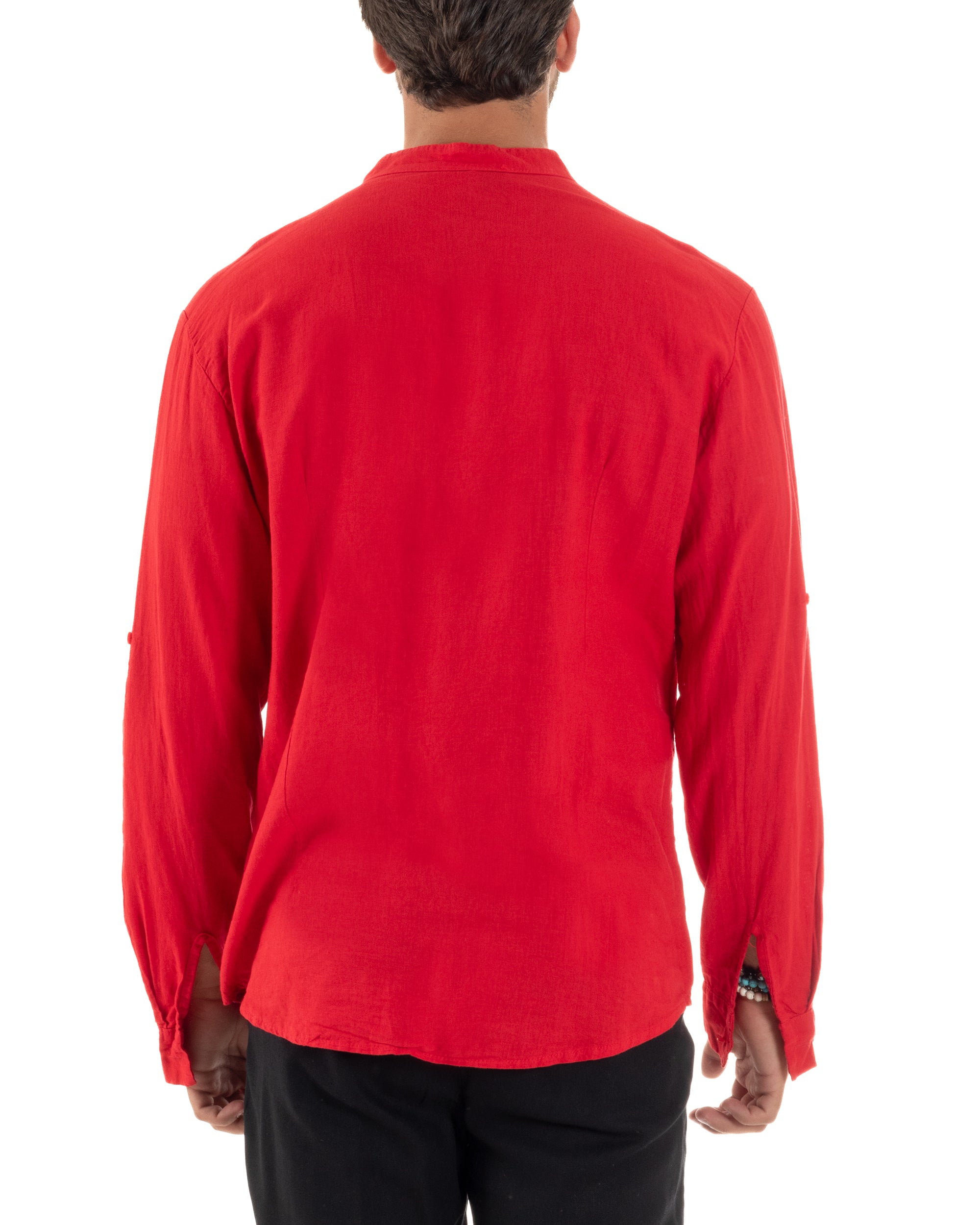 Camicia Lino Slim Fit Collo Coreano C3042A