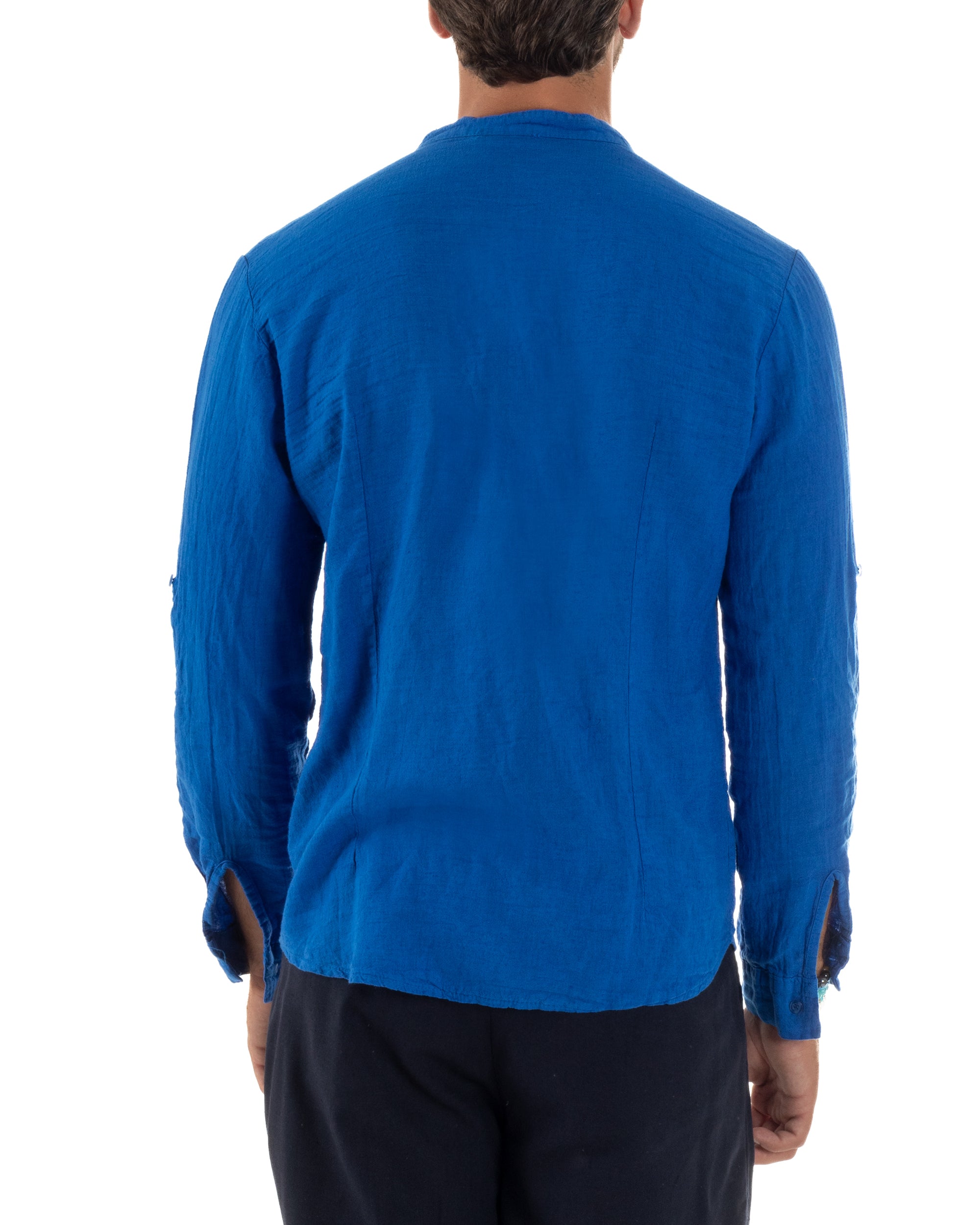 Camicia Lino Slim Fit Collo Coreano C3047A