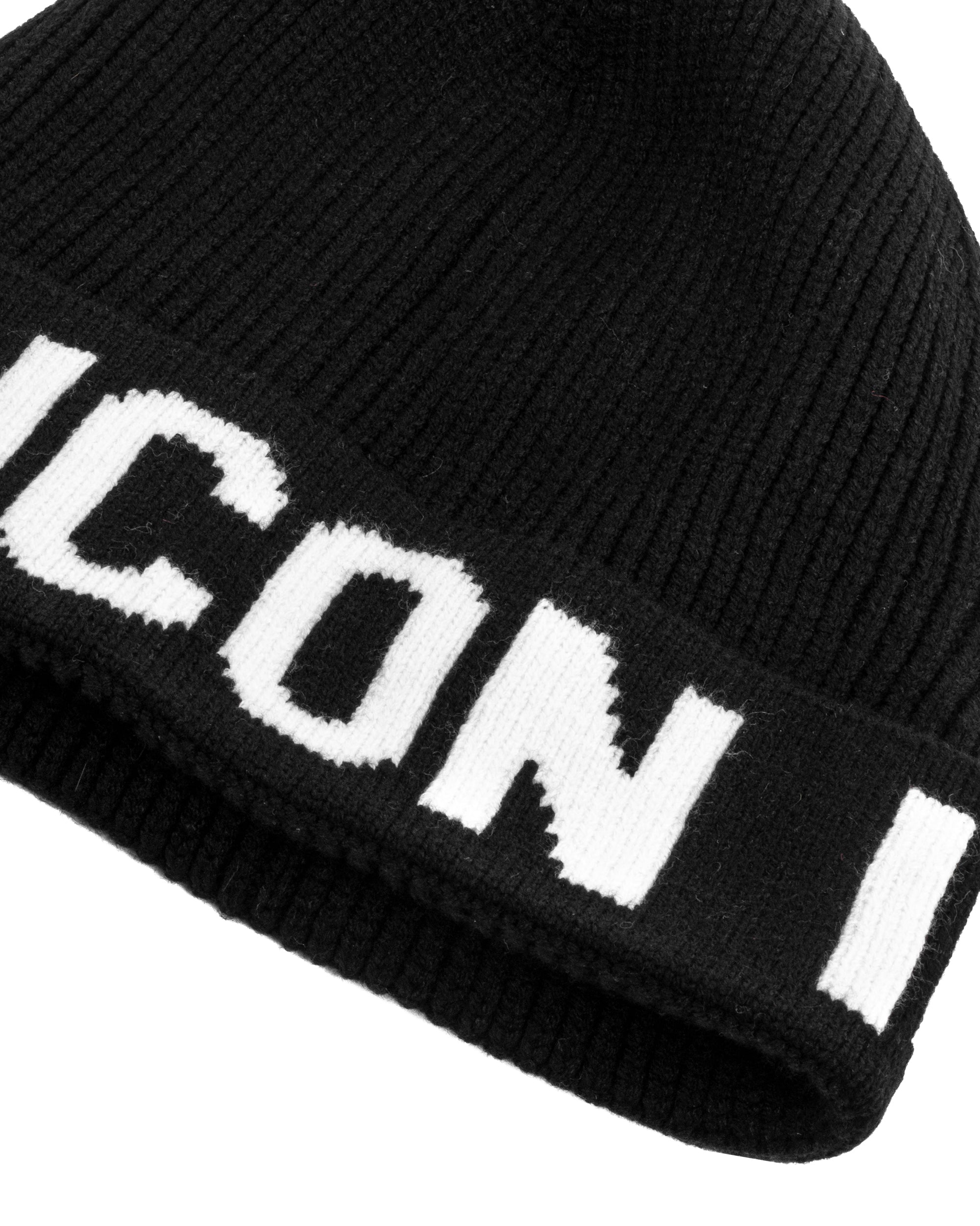 Set Sciarpa Cappello Zuccotto Logo Nero Bianco ICON ICXF2W6BOX3