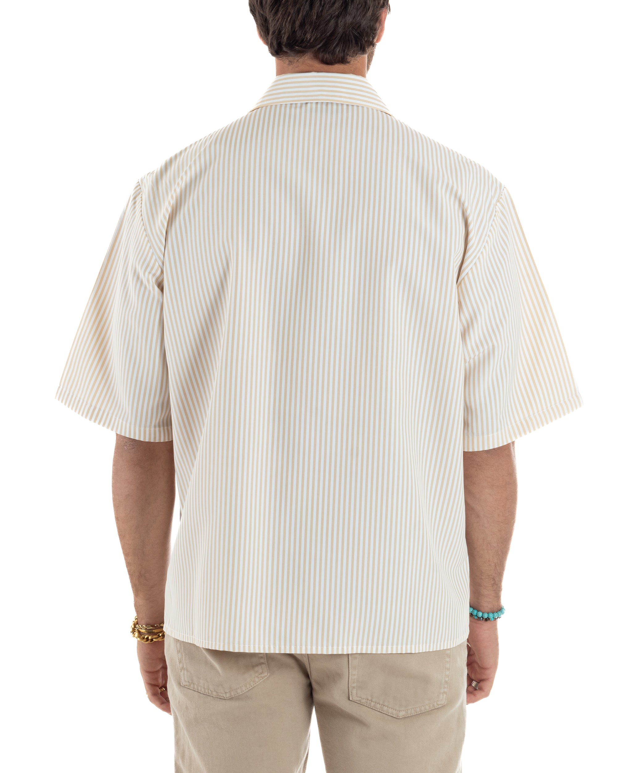 Camicia Maniche Corte Rigata Viscosa CC1213A