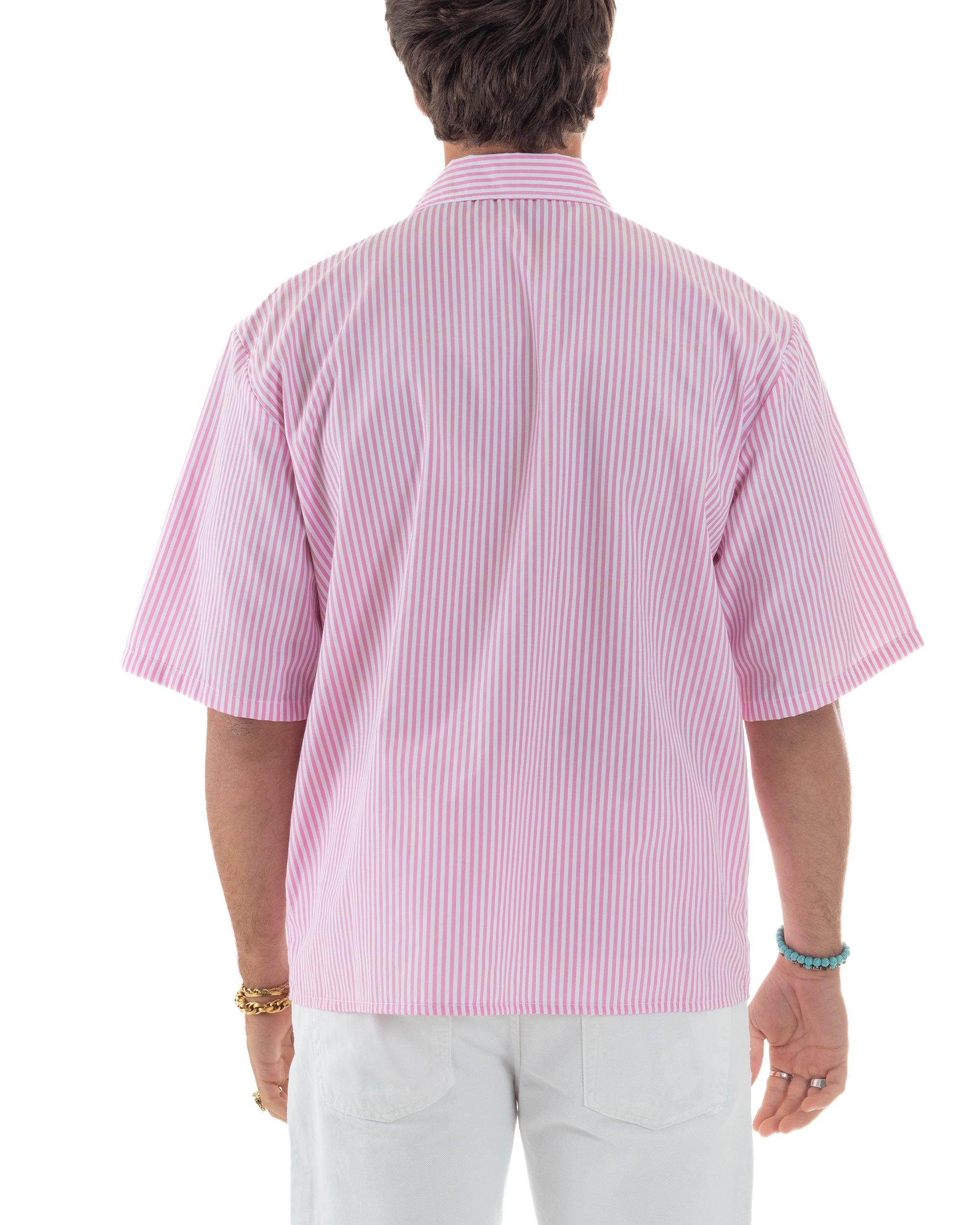 Camicia Maniche Corte Rigata Viscosa CC1214A