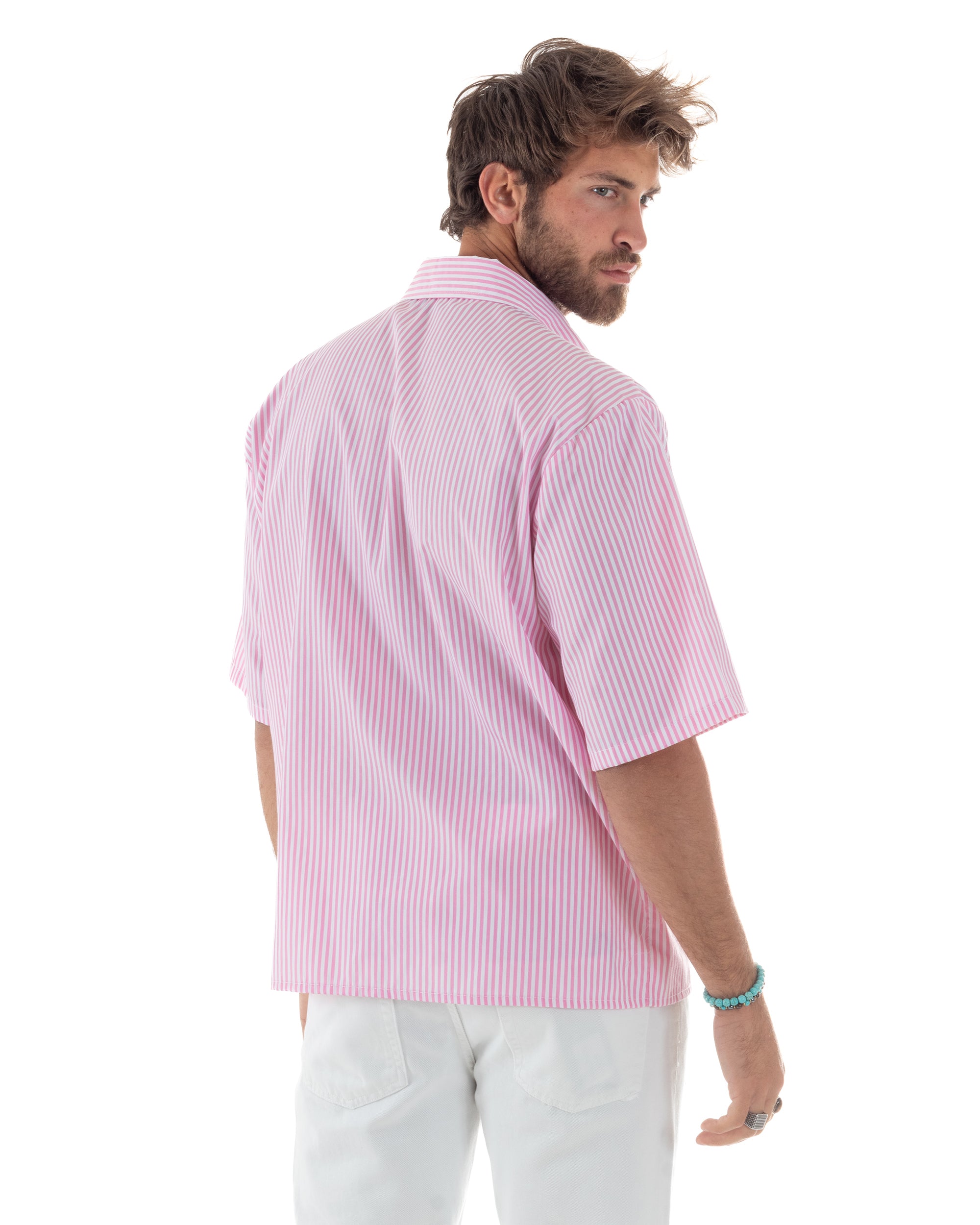Camicia Maniche Corte Rigata Viscosa CC1214A
