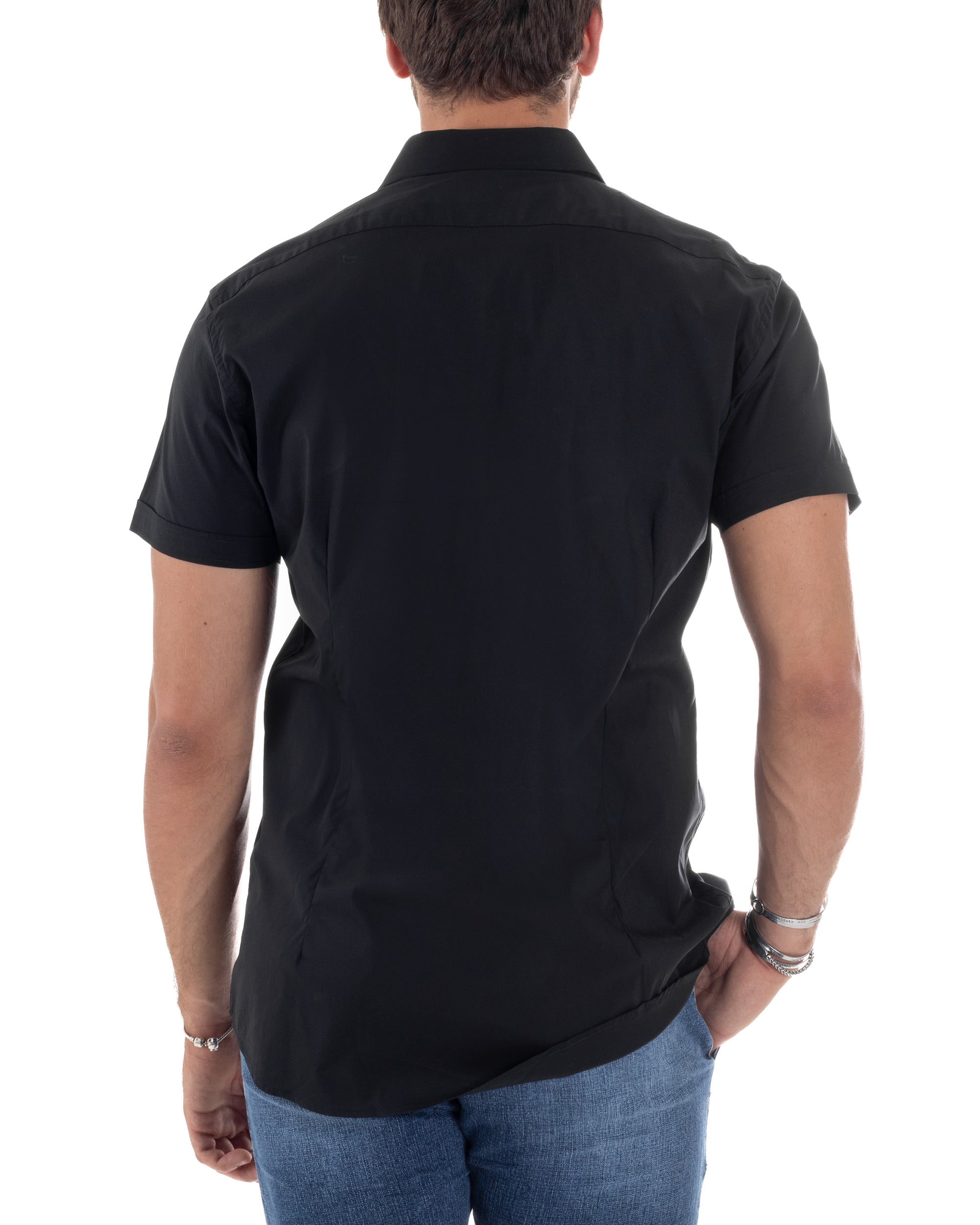 Camicia Maniche Corte Basic Collo Francese CC1217A