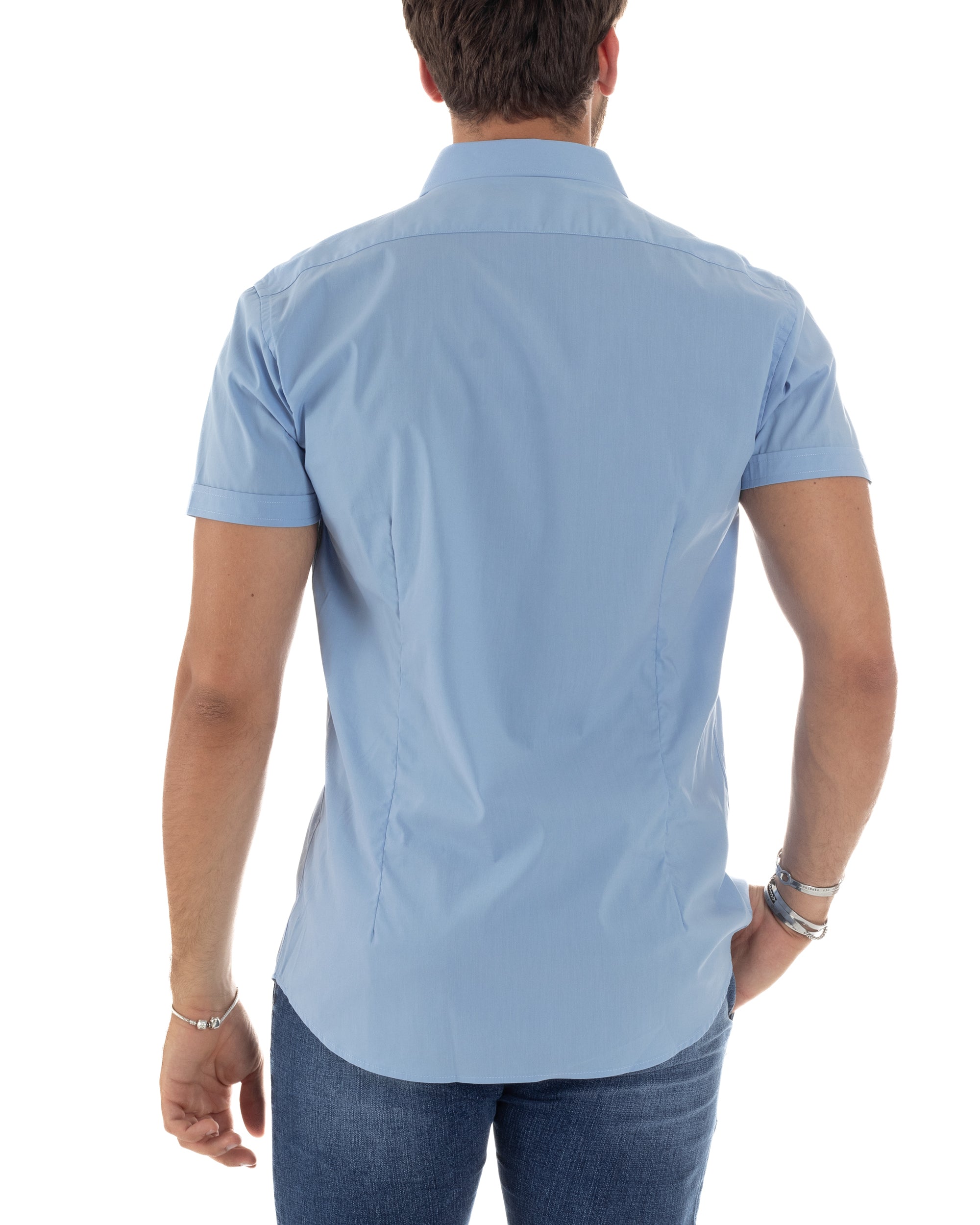 Camicia Maniche Corte Basic Collo Francese CC1218A