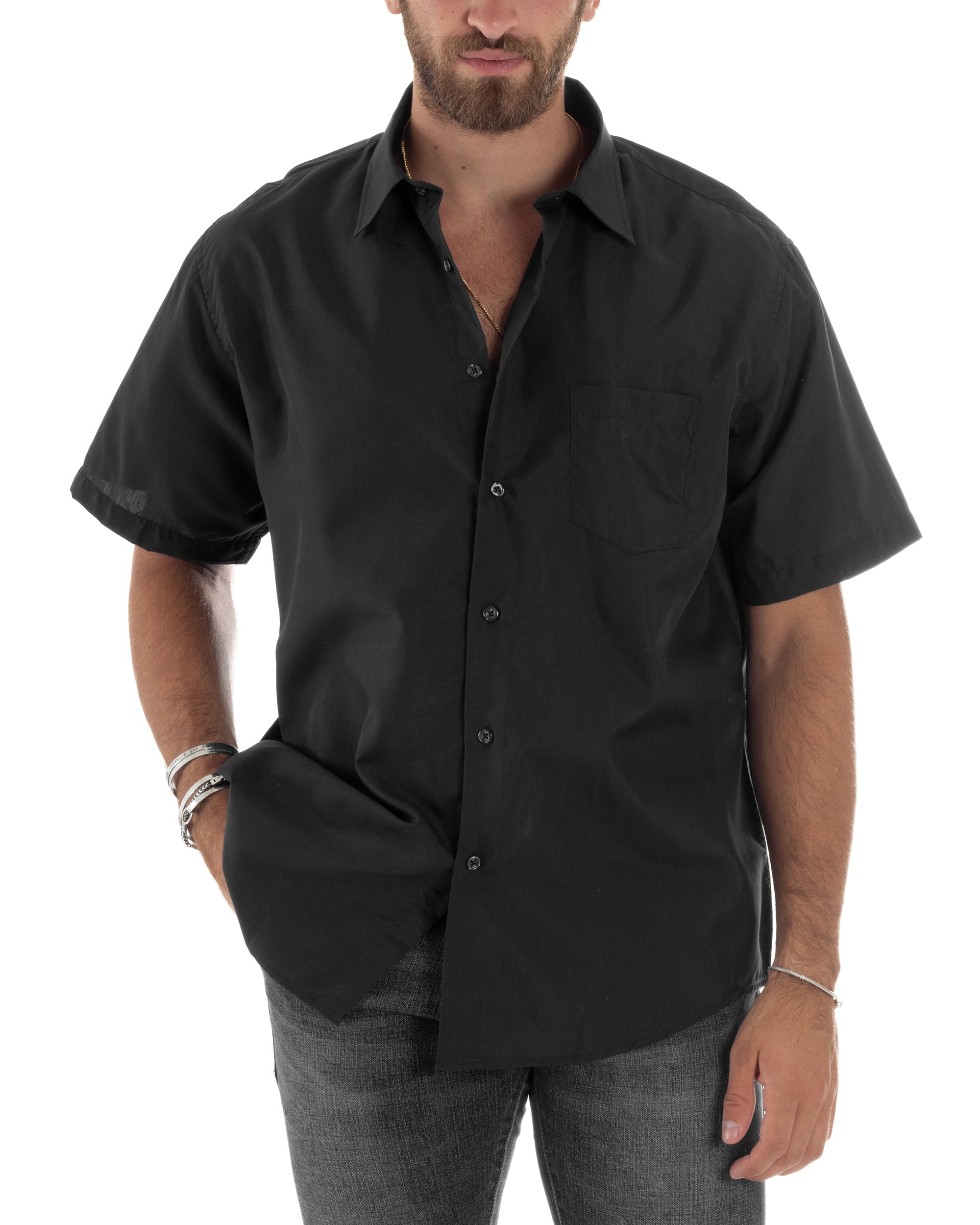 Camicia Maniche Corte Cotone Basic Regular Fit CC1220A