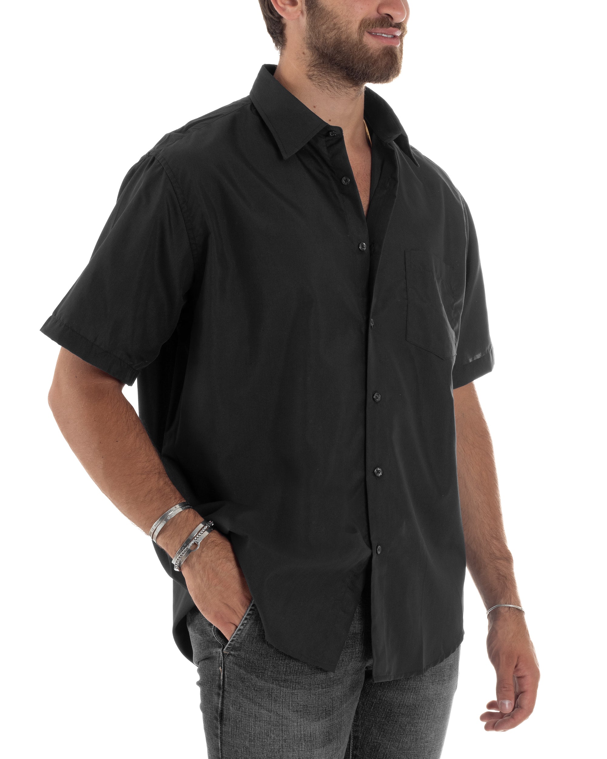 Camicia Maniche Corte Cotone Basic Regular Fit CC1220A