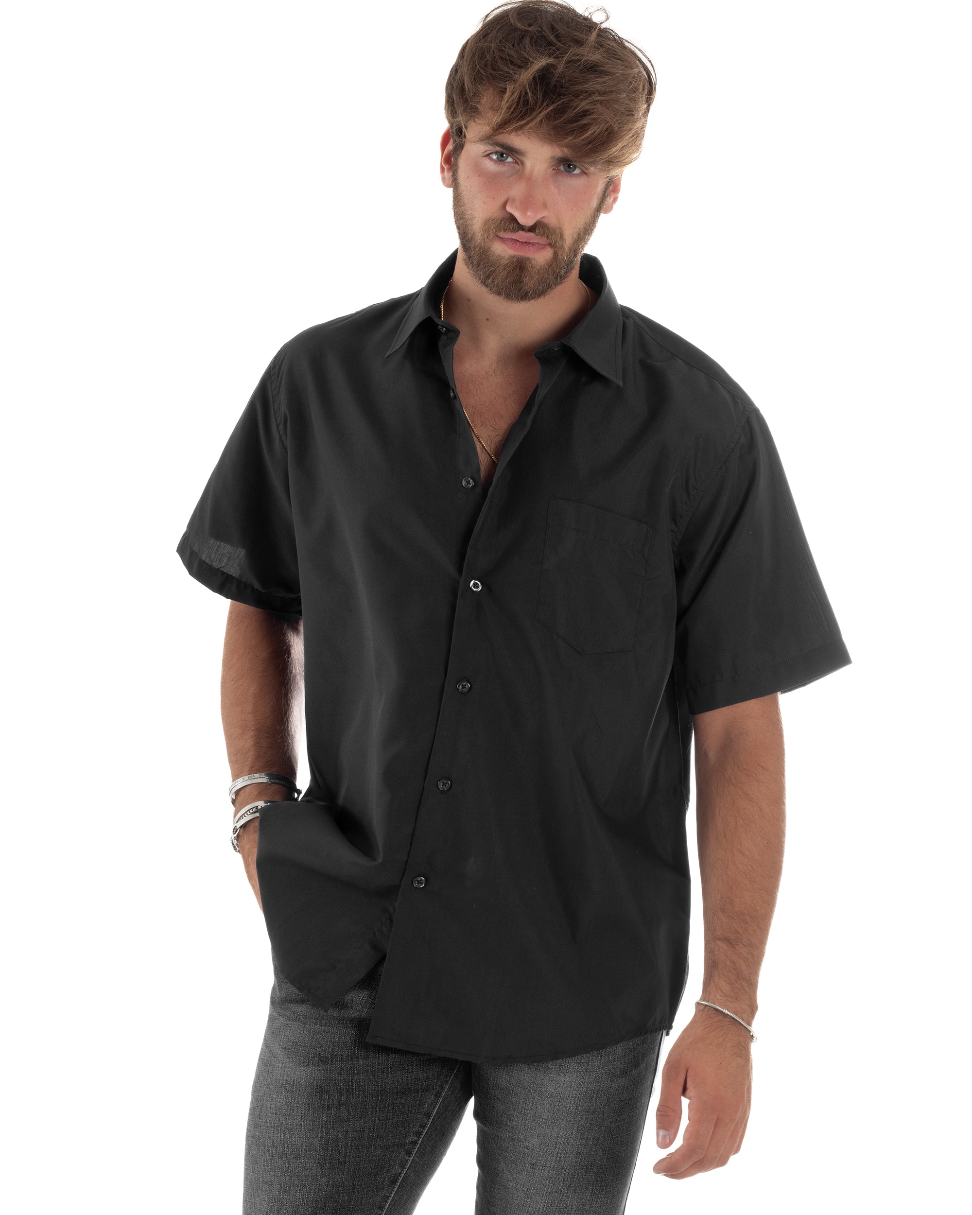 Camicia Maniche Corte Cotone Basic Regular Fit CC1220A