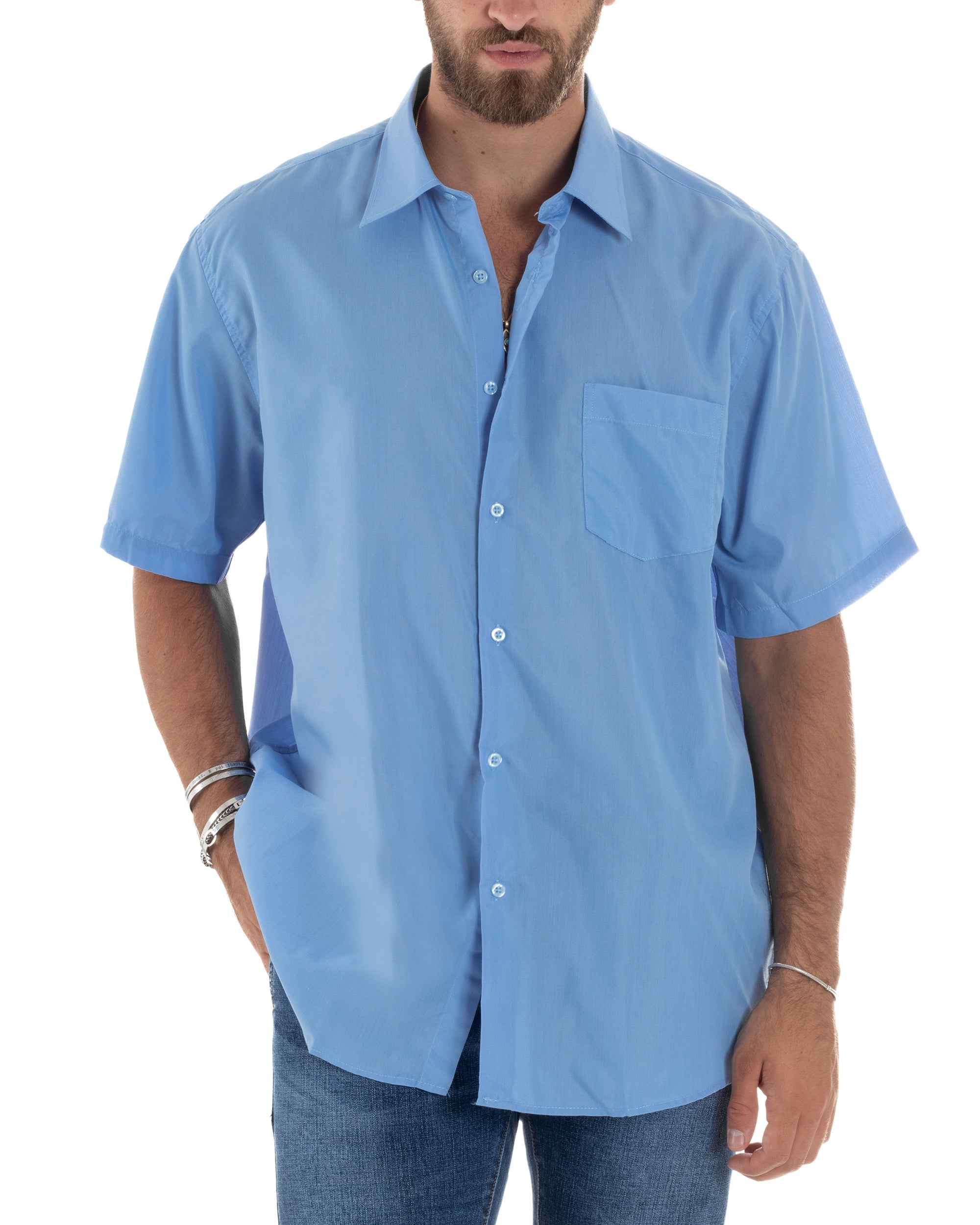 Camicia Maniche Corte Cotone Basic Regular Fit CC1221A